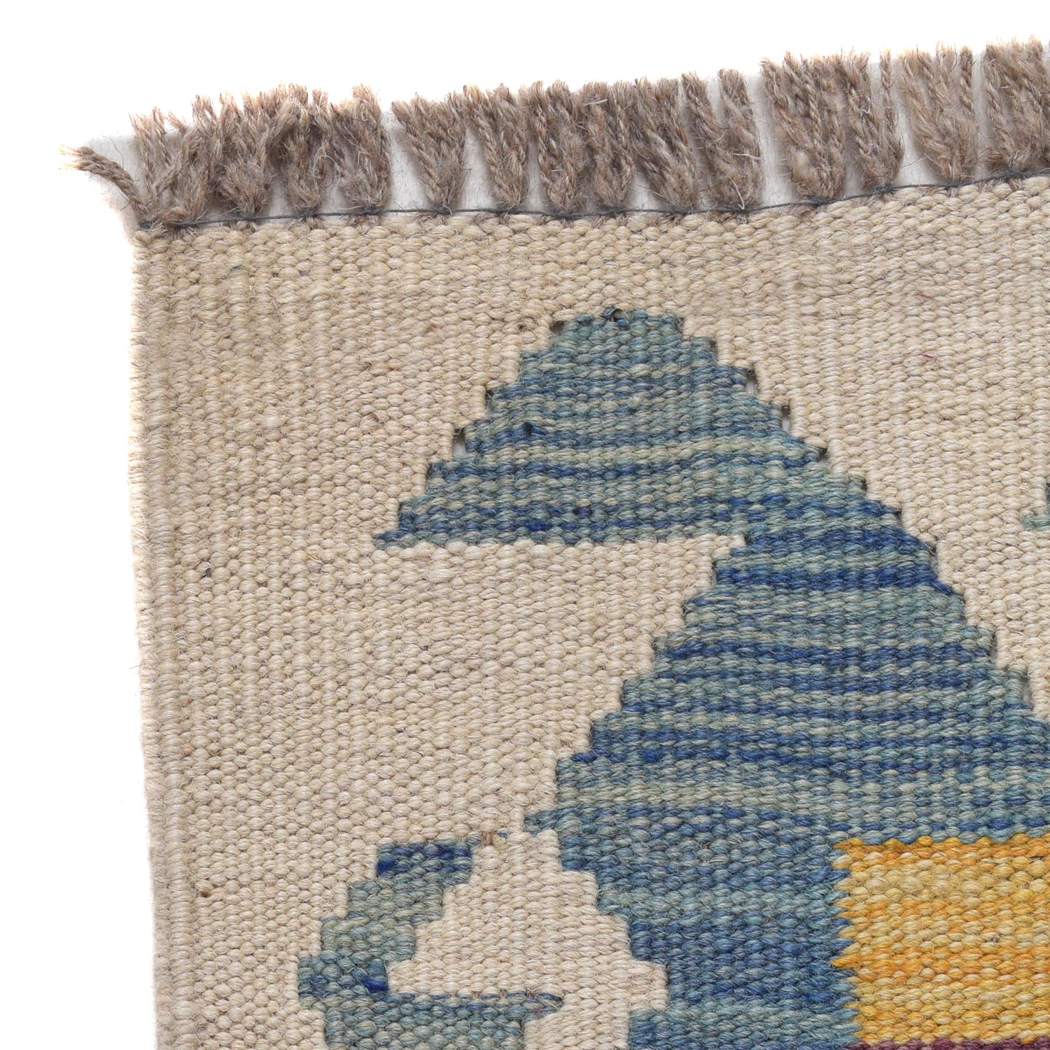 Colorful Flat-Weave Wool Kilim Runner 2' 0" x 6' 10" ft / 62 x 208 cm - No. B30465