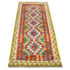 Colorful Flat-Weave Wool Kilim Runner 2' 3" x 6' 6" ft / 68 x 198 cm - No. B30470