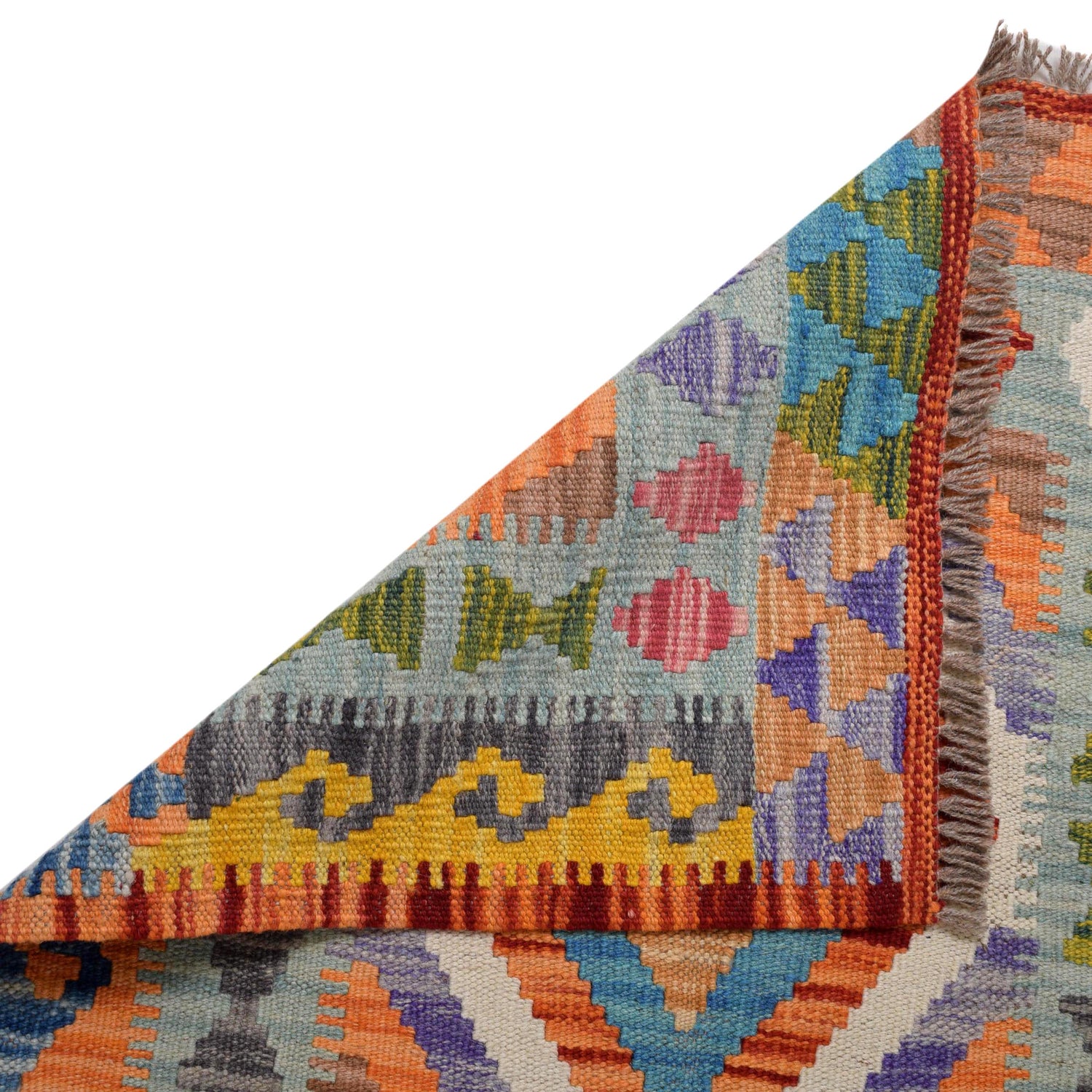 Hand Woven Wool Kelim Runner 2' 2" x 6' 2" ft / 67 x 189 cm - No. B30476