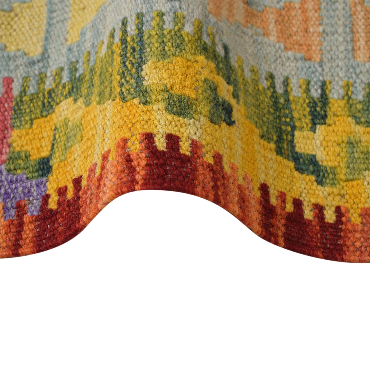 Hand Woven Wool Kelim Runner 2' 2" x 6' 2" ft / 67 x 189 cm - No. B30476