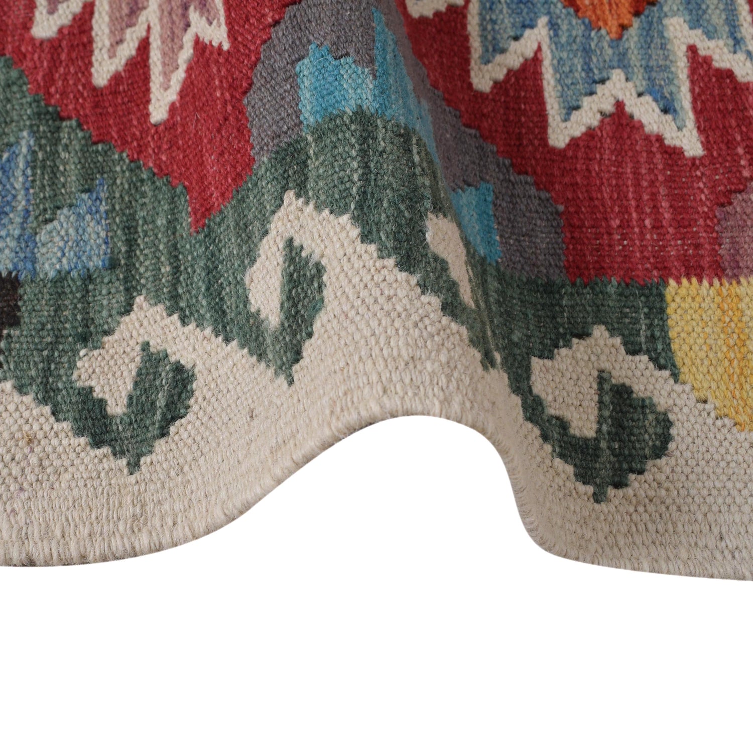 Handmade Turkish Design Wool Kilim Runner 1' 11" x 6' 7" ft / 58 x 200 cm - No. B30477