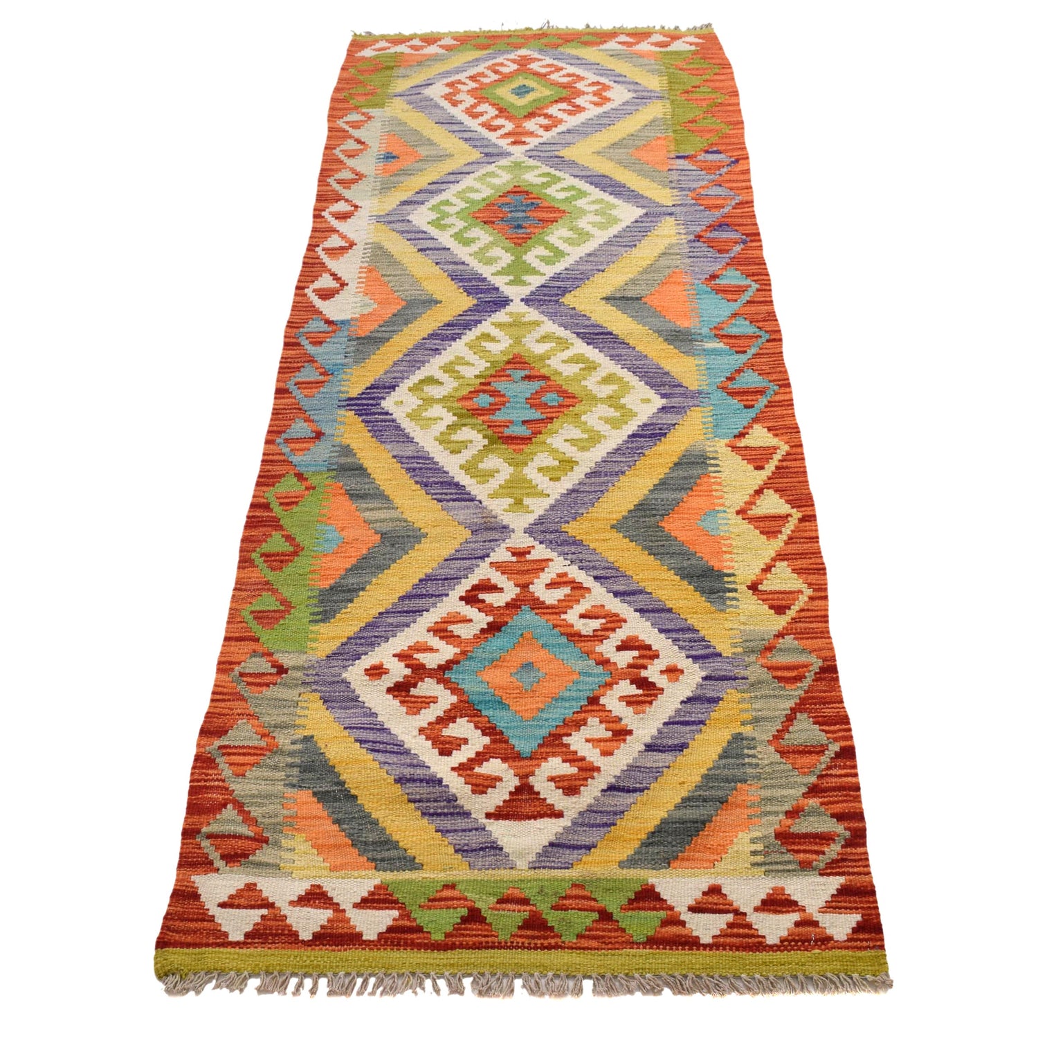 Short Kilim Runner 2' 3" x 6' 6" ft / 68 x 197 cm - No. B30487