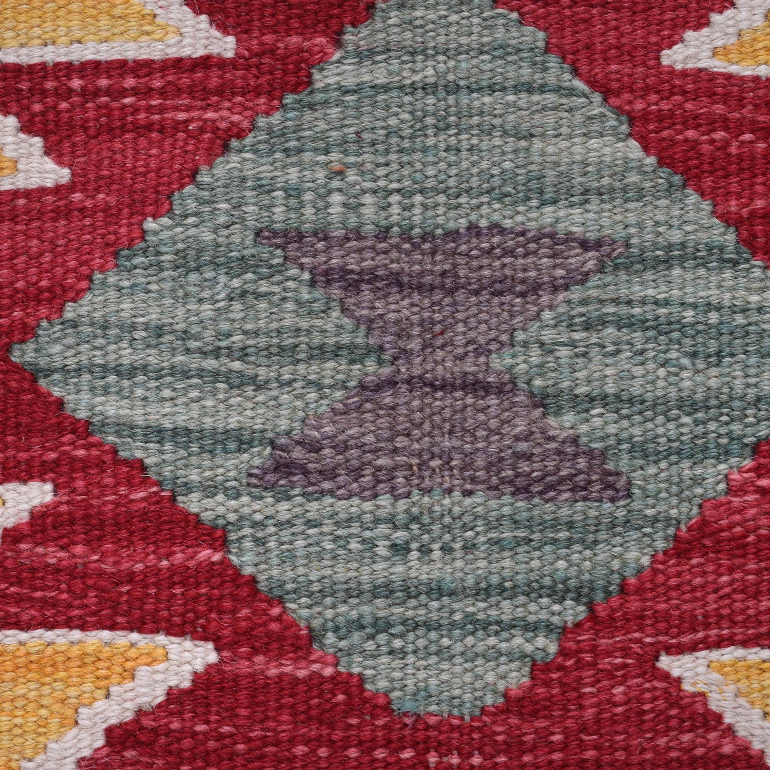 Colorful Flat-Weave Wool Kilim Runner 2' 2" x 6' 7" ft / 66 x 201 cm - No. B30493