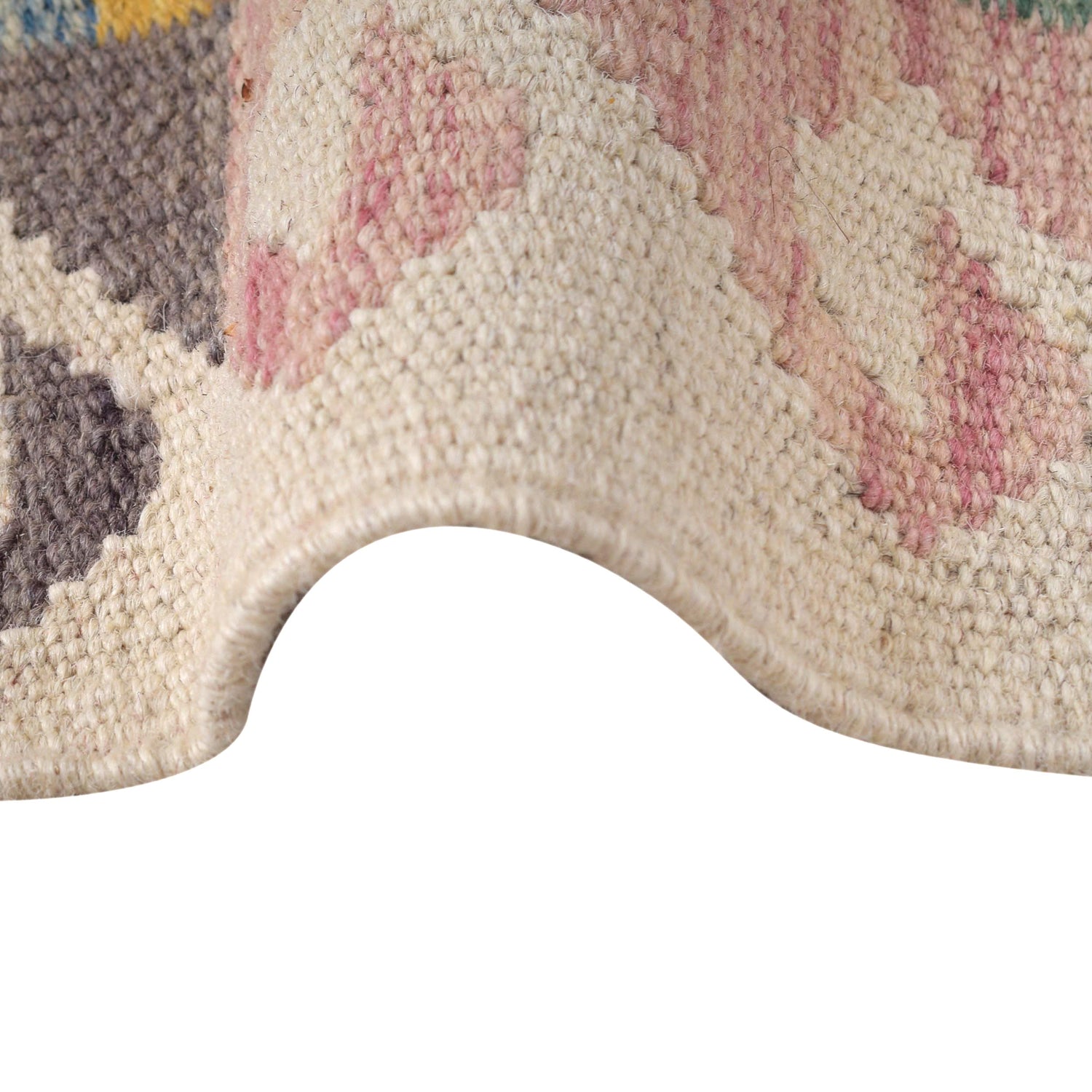 Colorful Flat-Weave Wool Kilim Runner 2' 2" x 6' 7" ft / 66 x 201 cm - No. B30493