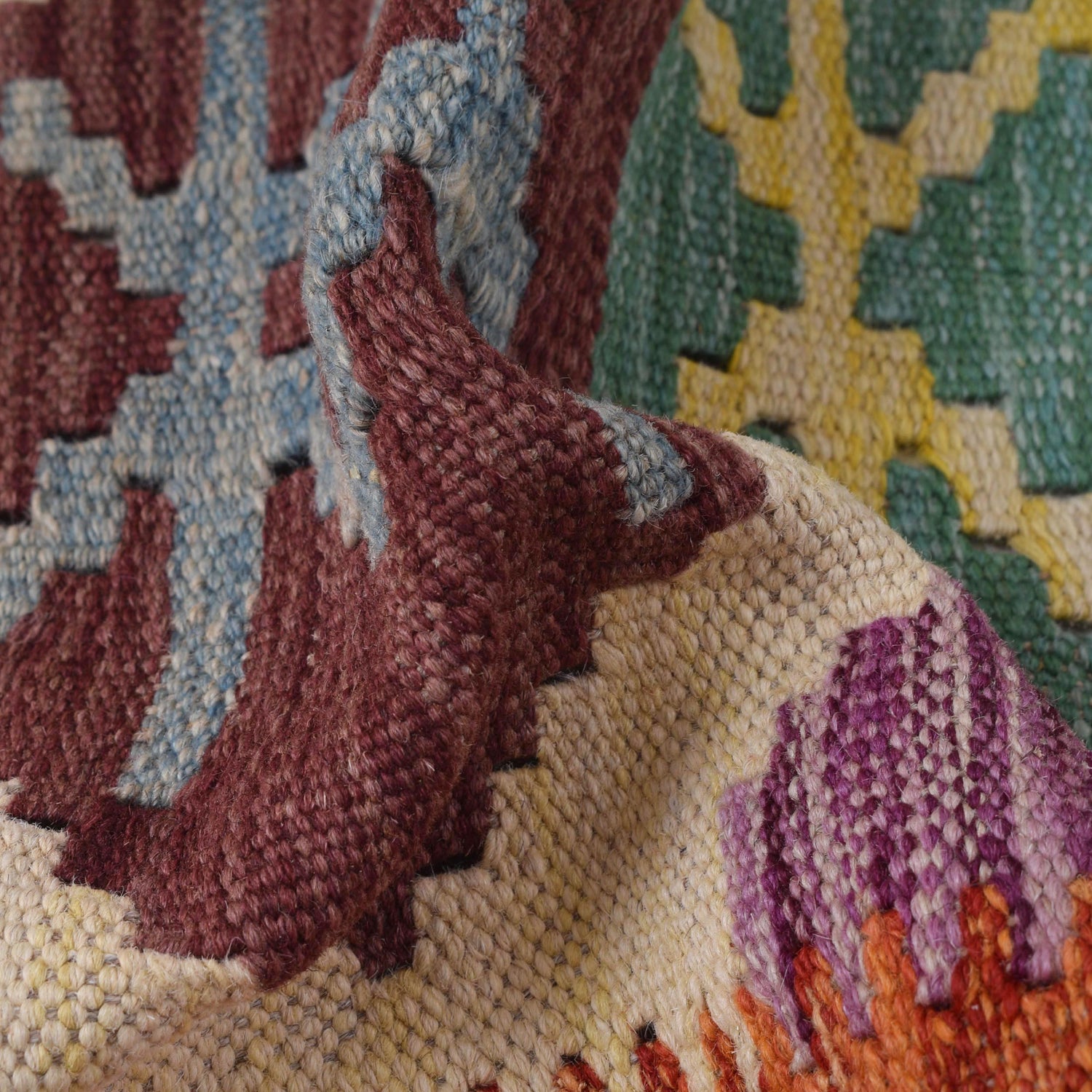 Handmade Vegetable Kilim Runner 1' 10" x 6' 5" ft / 56 x 196 cm - No. B30495