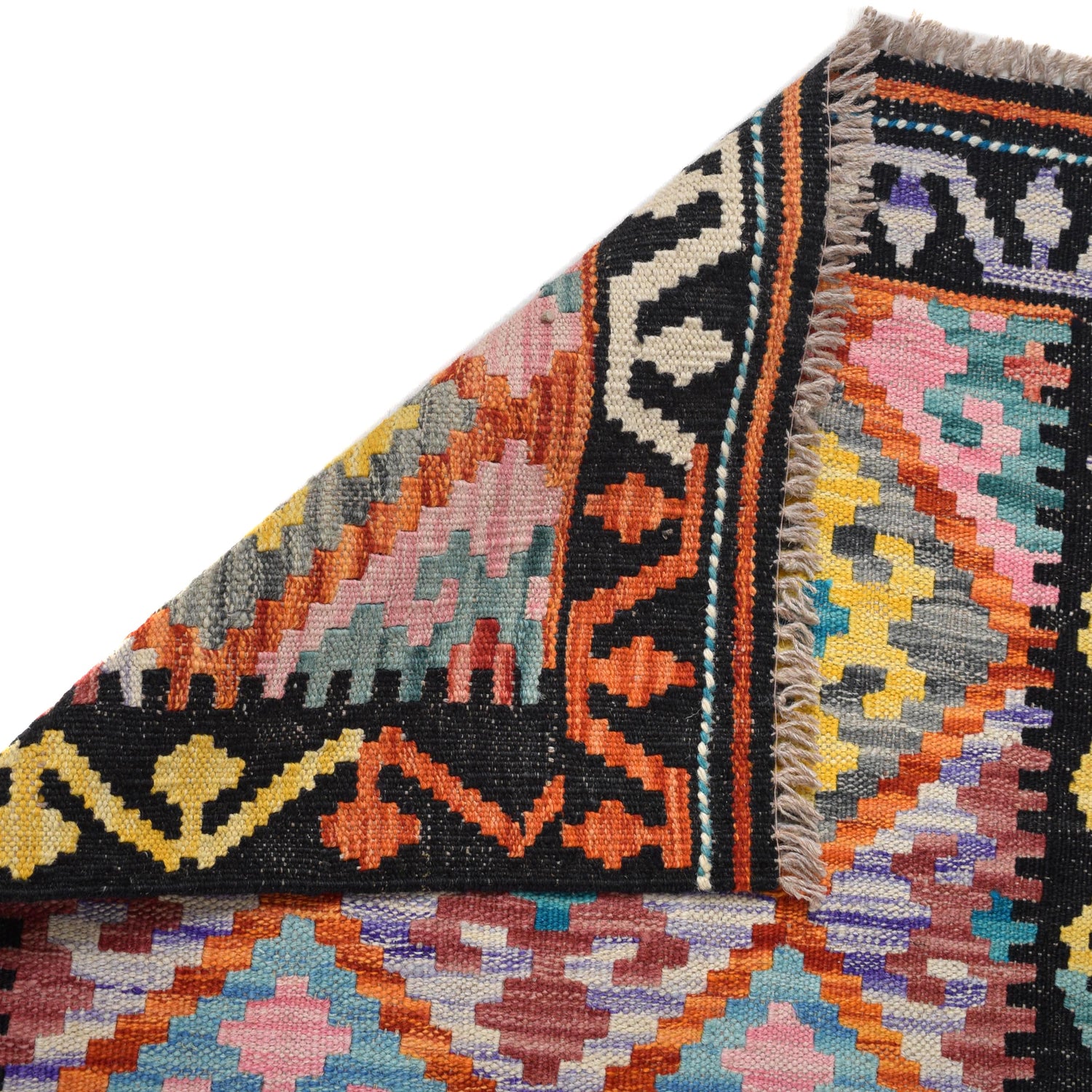 Handmade Vegetable Kilim Runner 2' 1" x 6' 7" ft / 64 x 200 cm - No. B30515