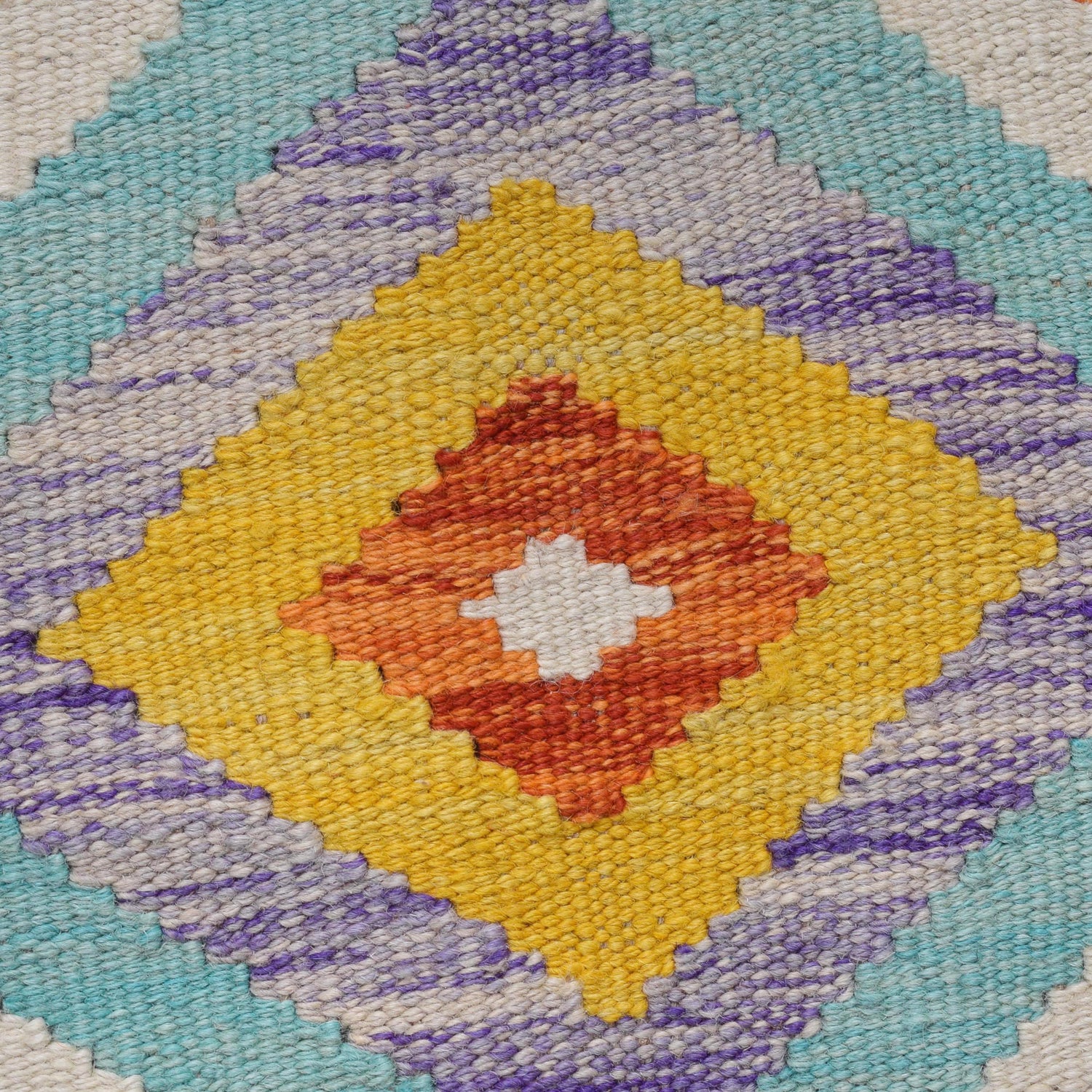 Handmade Turkish Design Wool Kilim Runner 2' 2" x 6' 3" ft / 67 x 191 cm - No. B30518