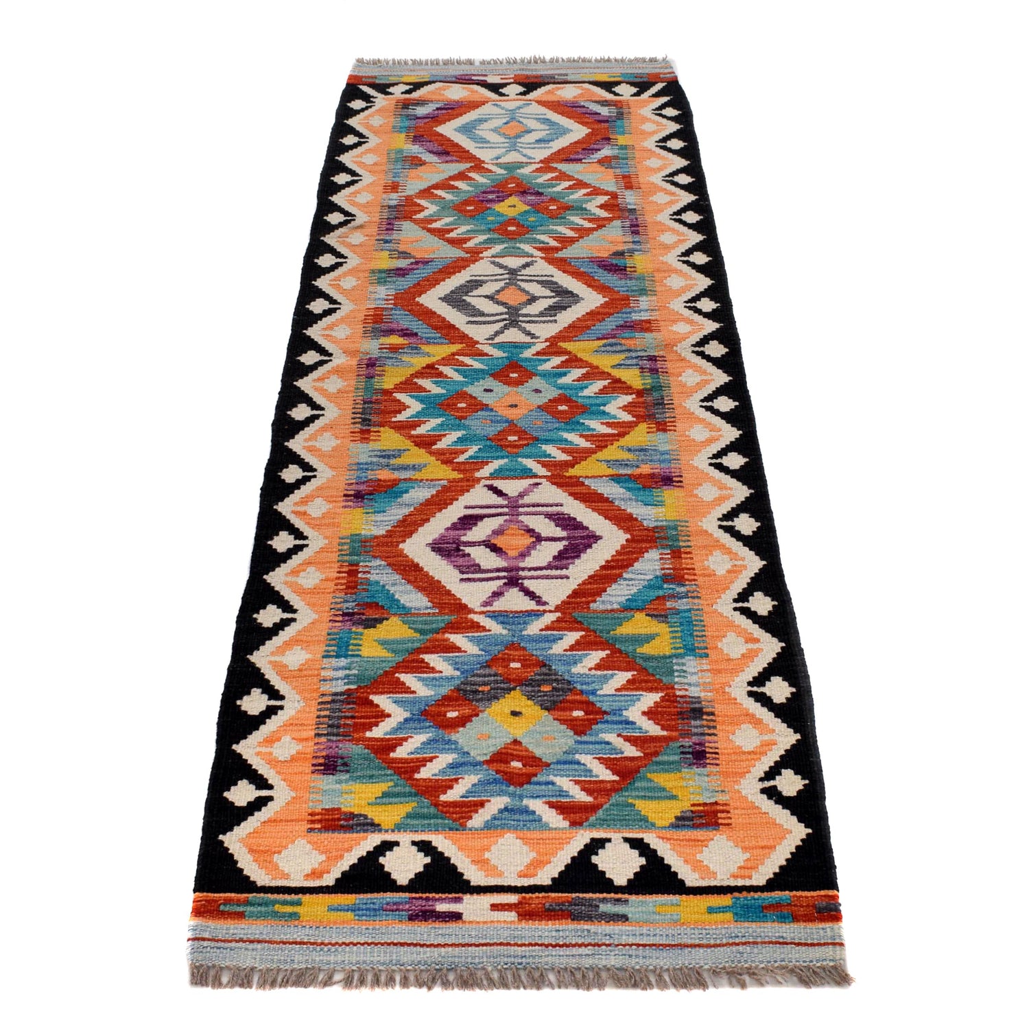 Short Chobi Kilim Runner 2' 0" x 6' 6" ft / 62 x 197 cm - No. B30525