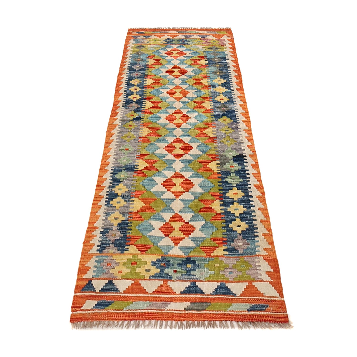 Short Chobi Kilim Runner 2' 2" x 6' 3" ft / 66 x 191 cm - No. B30528