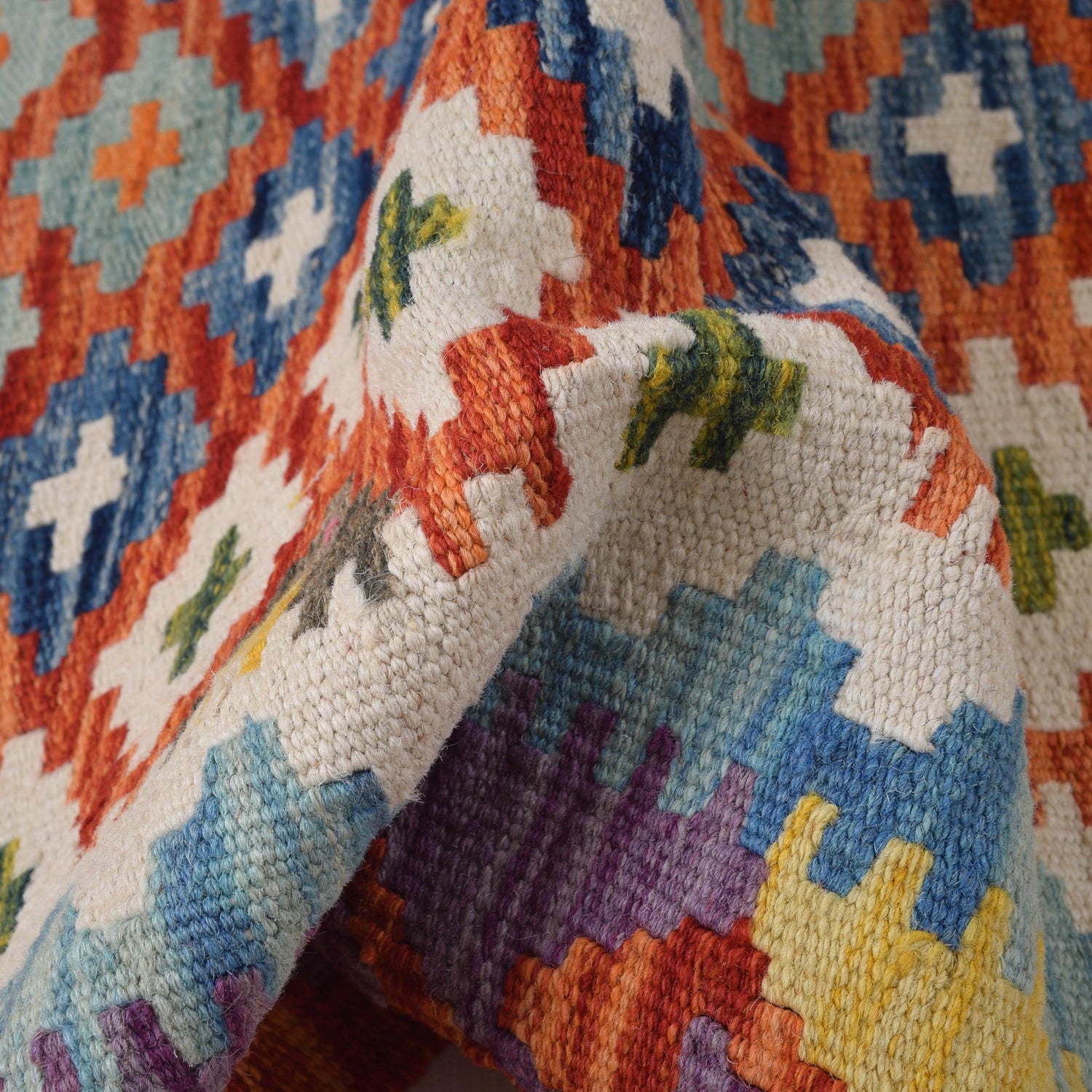 Hand Made Afghan Kilim Runner 2' 7" x 6' 5" ft / 78 x 196 cm - No. B30529