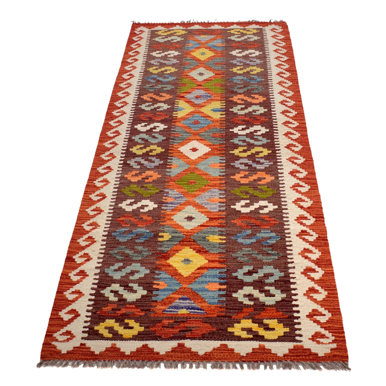 Short Kilim Runner 2' 4" x 6' 8" ft / 72 x 204 cm - No. B30537
