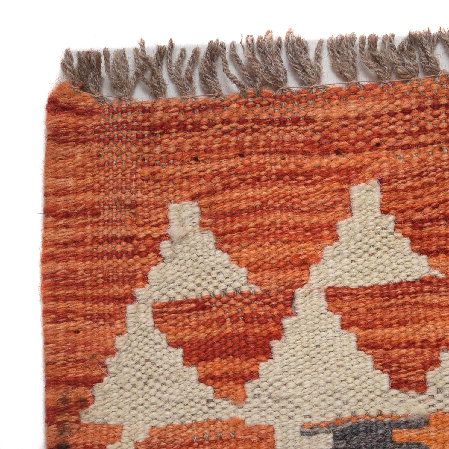 Colorful Flat-Weave Wool Kilim Runner 2' 8" x 6' 6" ft / 82 x 197 cm - No. B30539