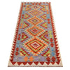 Hand Knotted Afghan Style Kilim Runner 2' 5" x 6' 2" ft / 74 x 189 cm - No. B30544