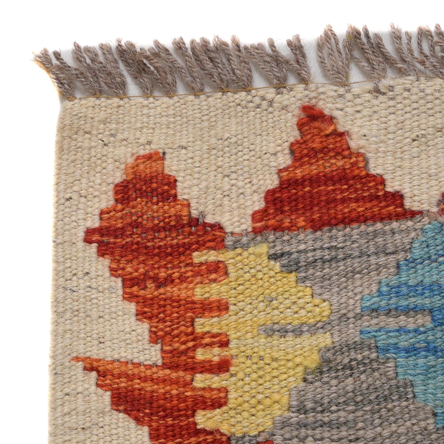 Hand Knotted Afghan Style Kilim Runner 2' 5" x 6' 2" ft / 74 x 189 cm - No. B30544