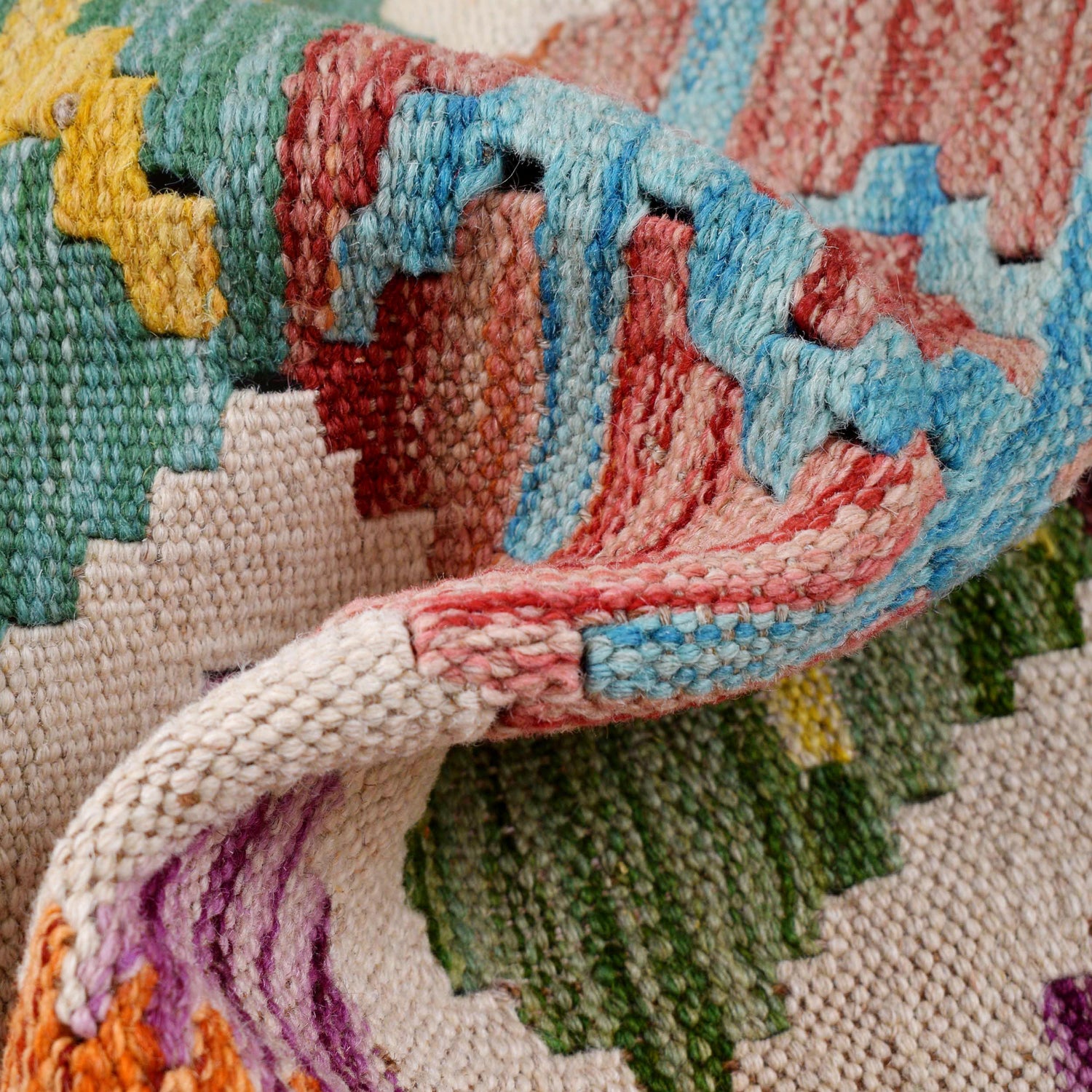 Handmade Vegetable Kilim Runner 2' 1" x 6' 5" ft / 64 x 196 cm - No. B30547