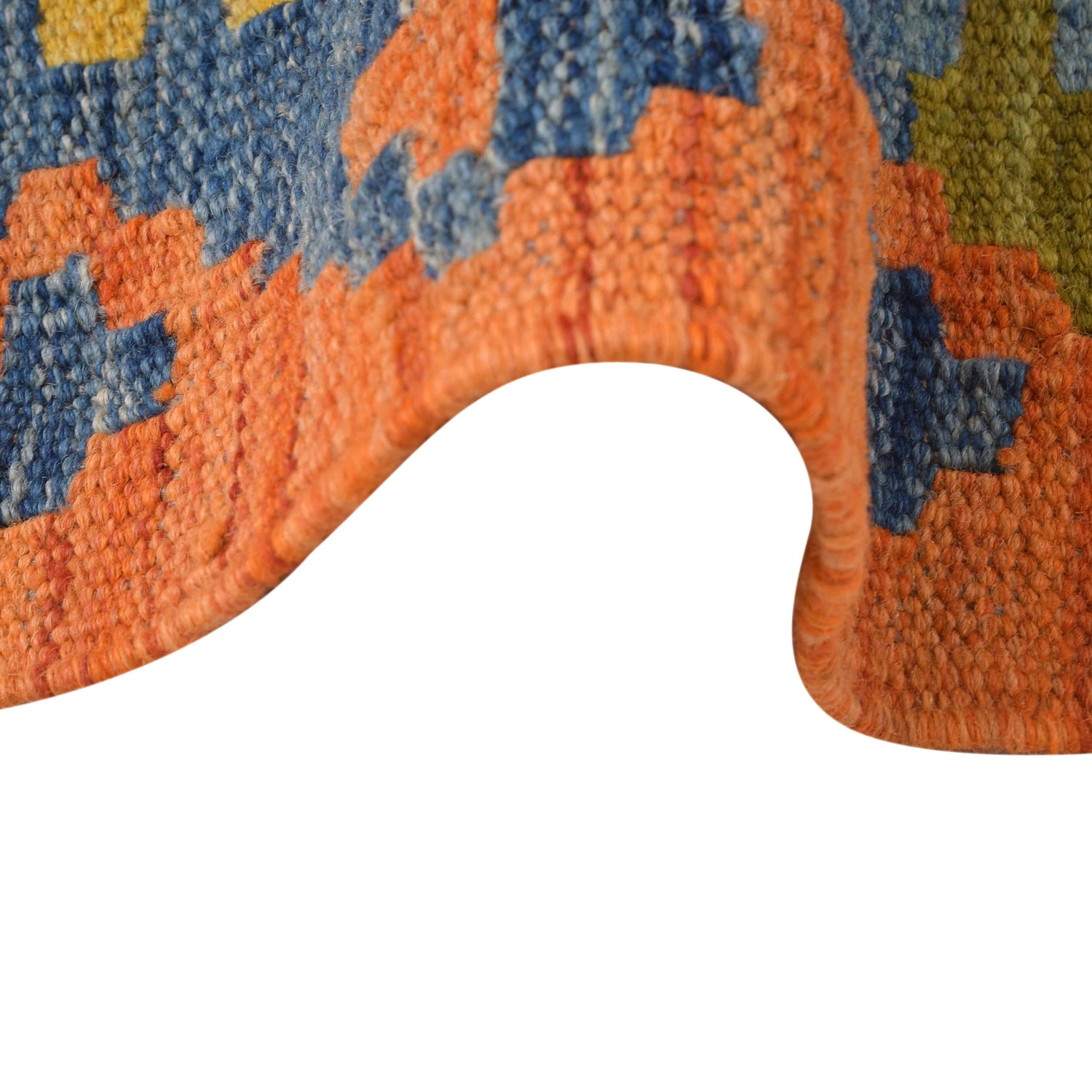 Hand Woven Wool Kelim Runner 2' 8" x 6' 9" ft / 81 x 205 cm - No. B30551