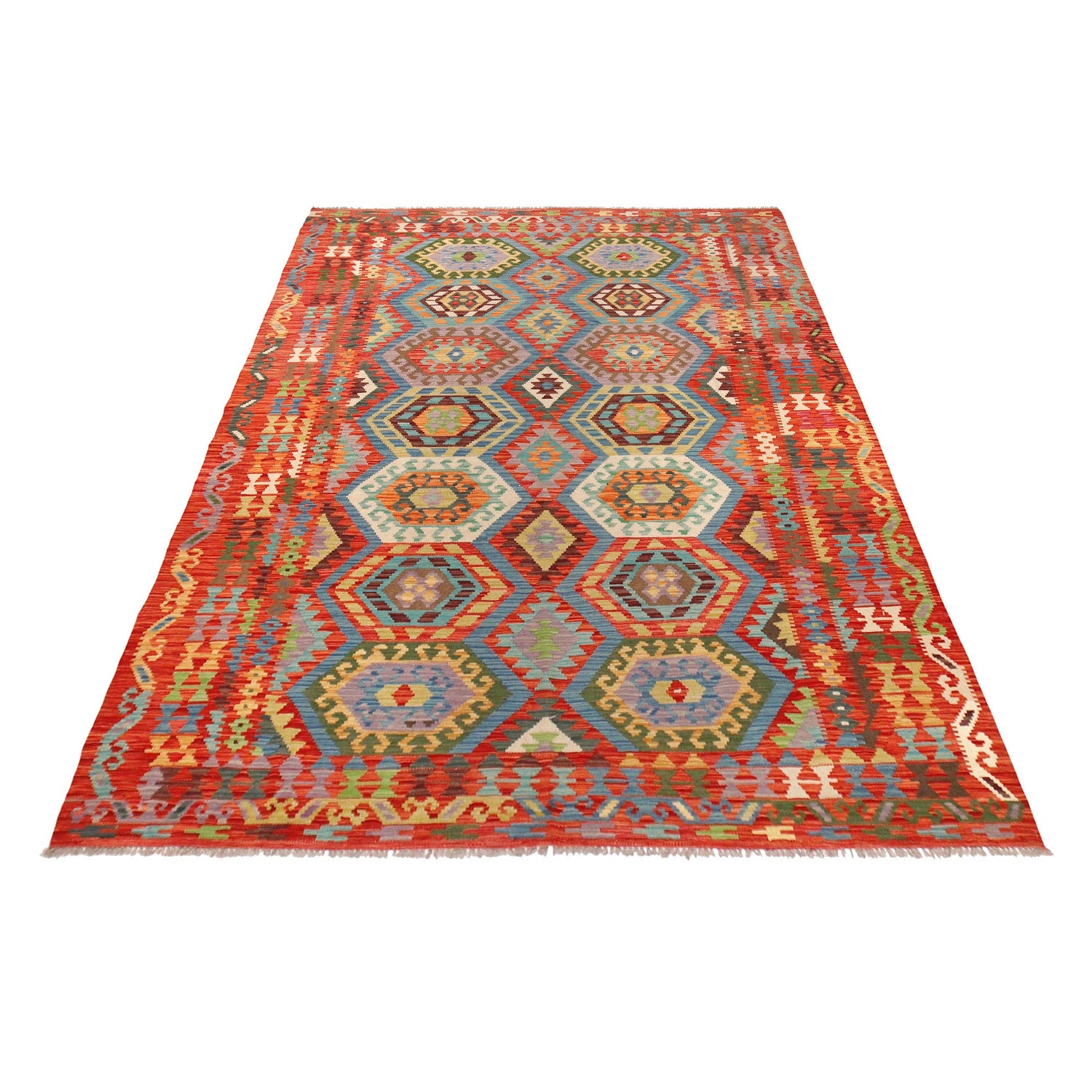 Handmade Vegetable Kelim 6' 7" x 9' 9" ft / 201 x 296 cm - No. B30592