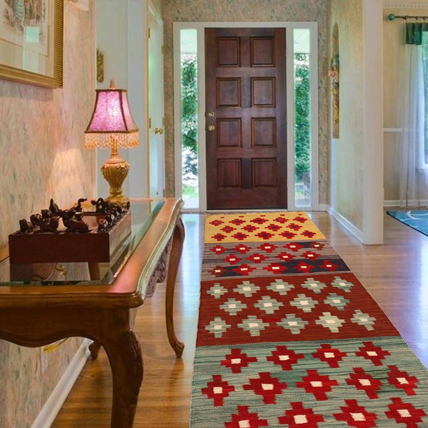 Hand Knotted Flatweave Kilim Runner 1' 10" x 6' 4" ft / 55 x 194 cm - No. B30596