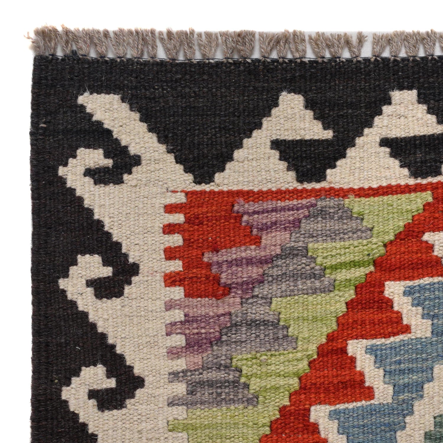 Hand Knotted Flatweave Kilim Runner 2' 3" x 5' 3" ft / 68 x 160 cm - No. B30603