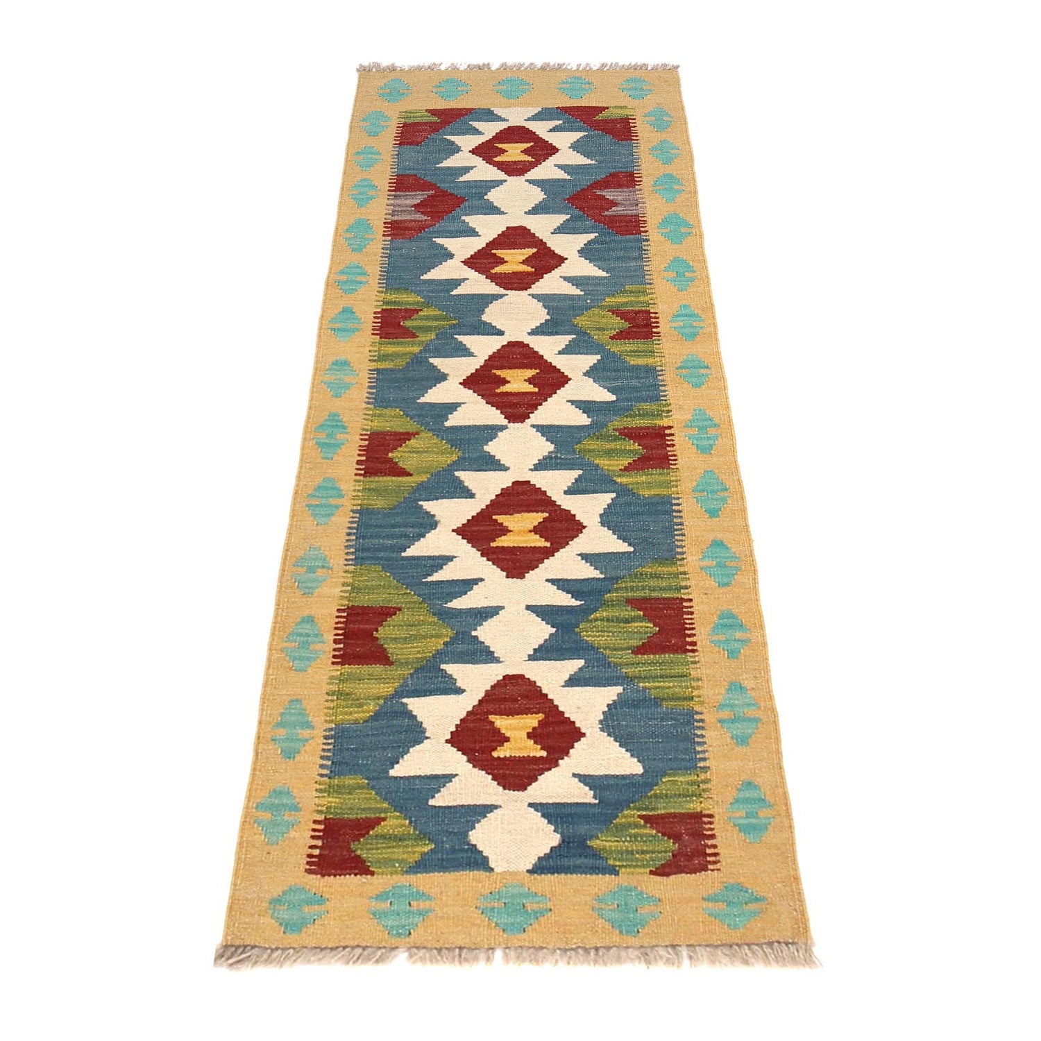 Hand Knotted Flatweave Kilim Runner 1' 8" x 4' 10" ft / 52 x 147 cm - No. B30605