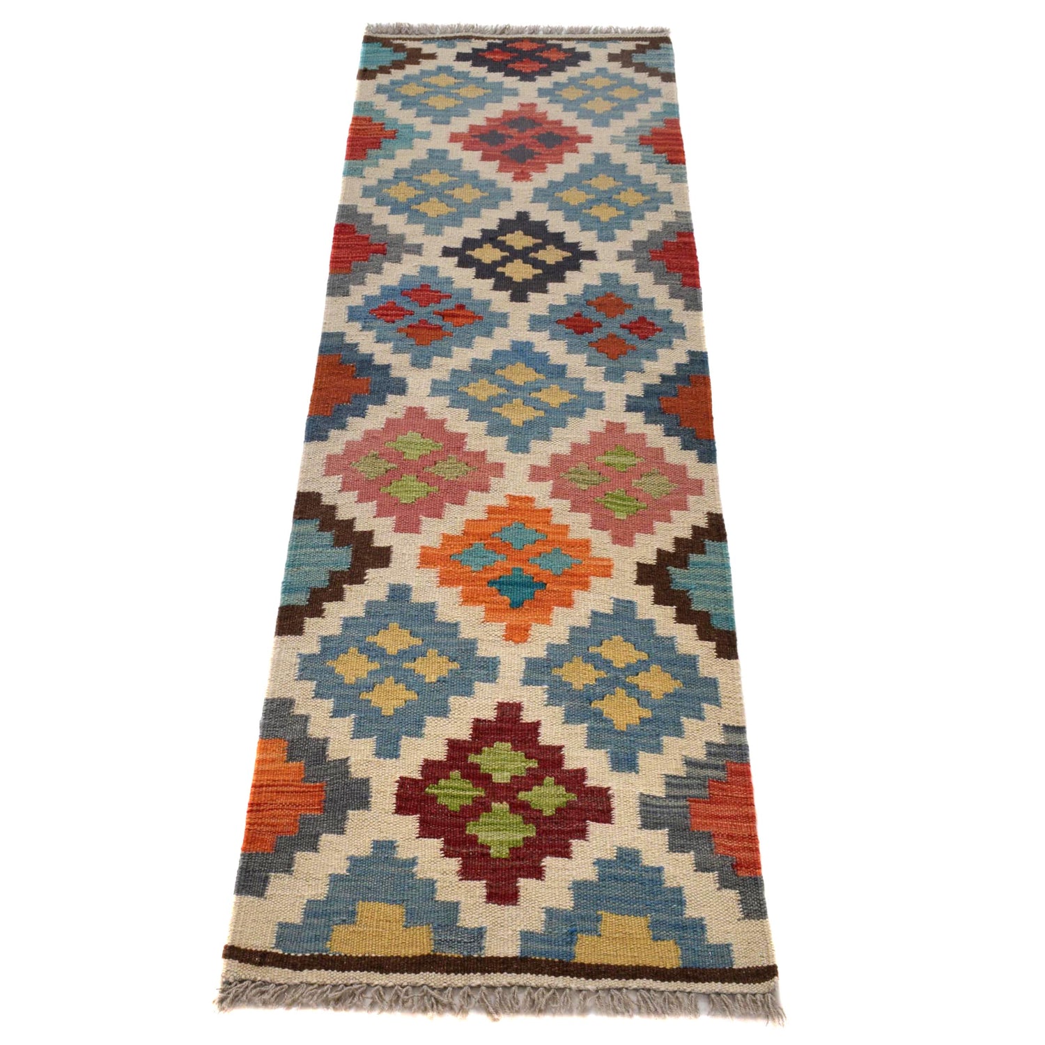 Hand Knotted Flatweave Kilim Runner 1' 7" x 4' 11" ft / 48 x 150 cm - No. B30607