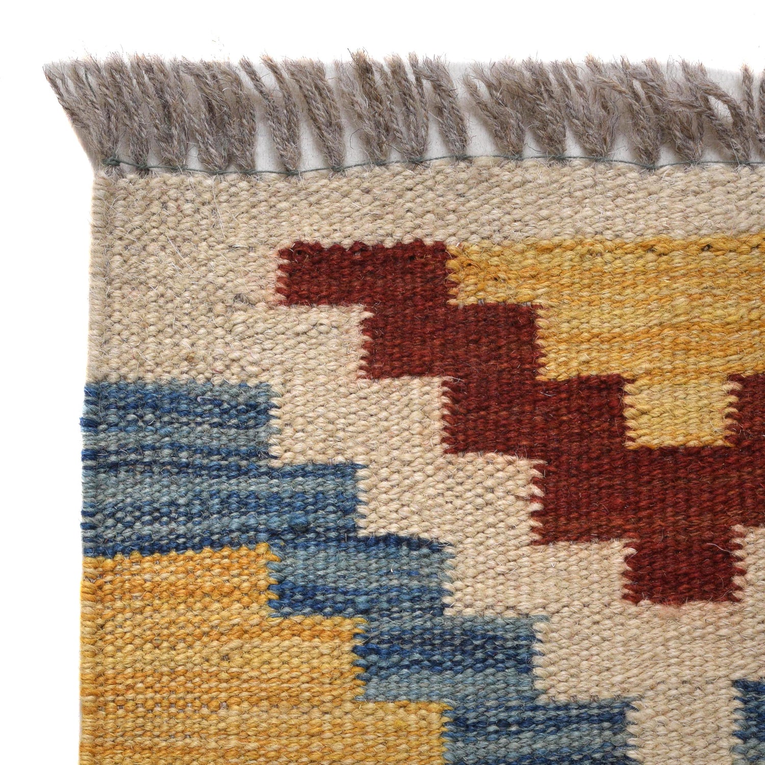 Colorful Flat-Weave Wool Kilim Runner 1' 9" x 5' 7" ft / 53 x 170 cm - No. B30610