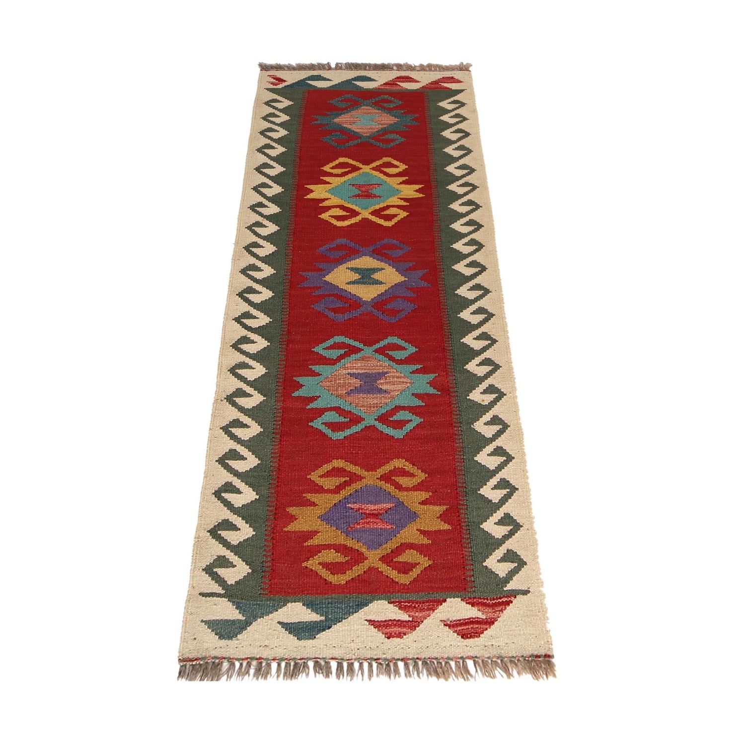 Hand Made Afghan Kilim Runner 1' 9" x 5' 2" ft / 54 x 157 cm - No. B30615