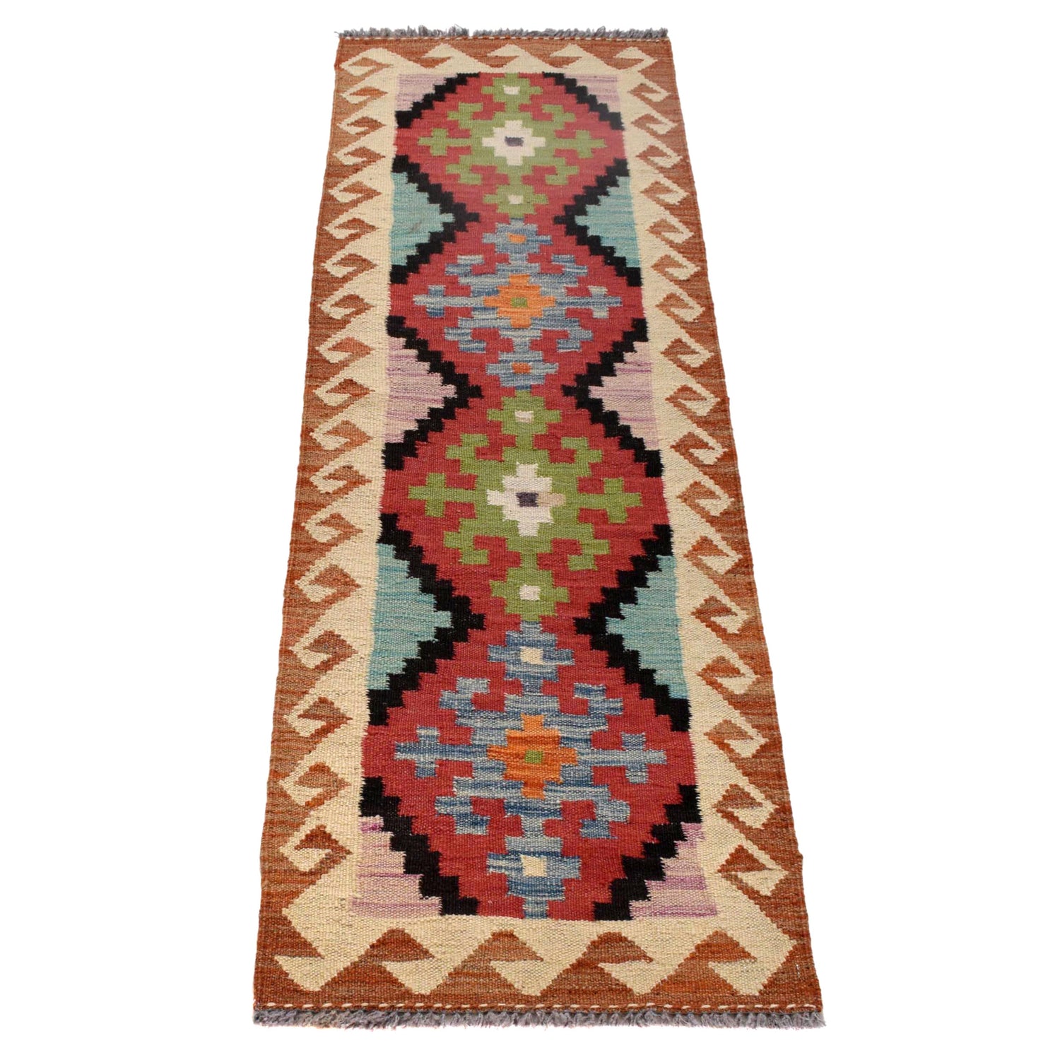 Short Kilim Runner 1' 7" x 4' 9" ft / 48 x 145 cm - No. B30616
