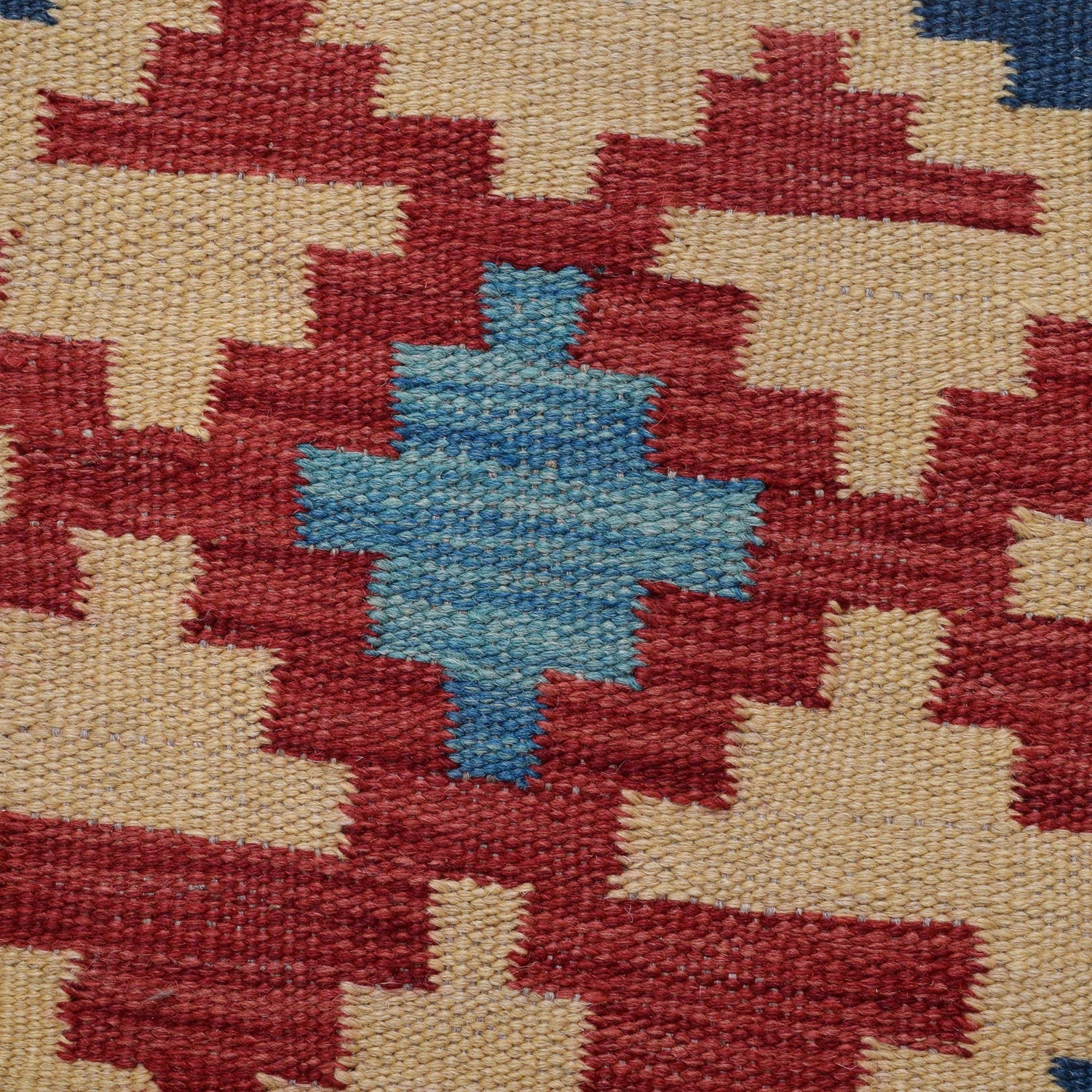 Colorful Flat-Weave Wool Kilim Runner 1' 8" x 4' 9" ft / 52 x 145 cm - No. B30623