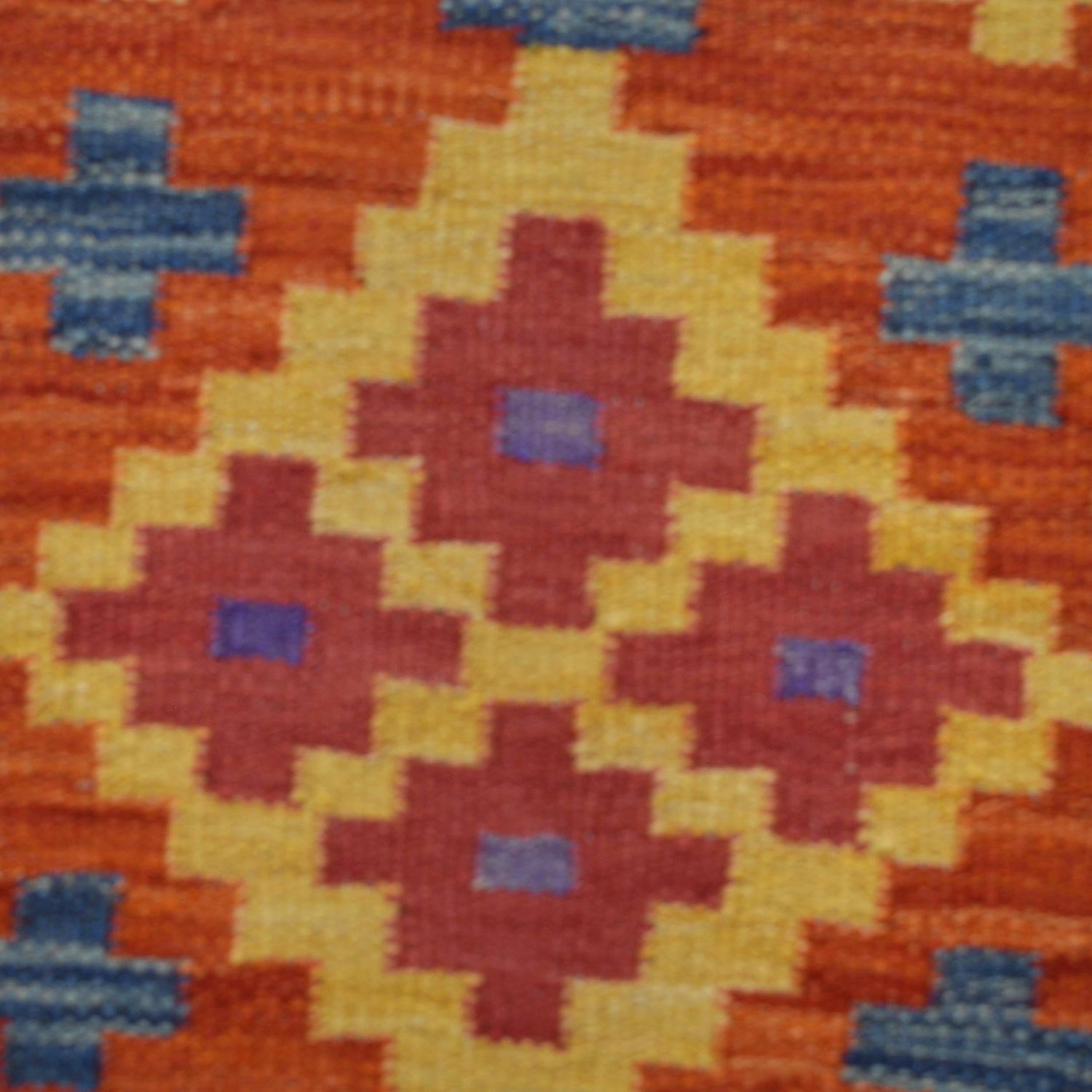 Colorful Flat-Weave Wool Kilim Runner 1' 8" x 4' 11" ft / 51 x 149 cm - No. B30624