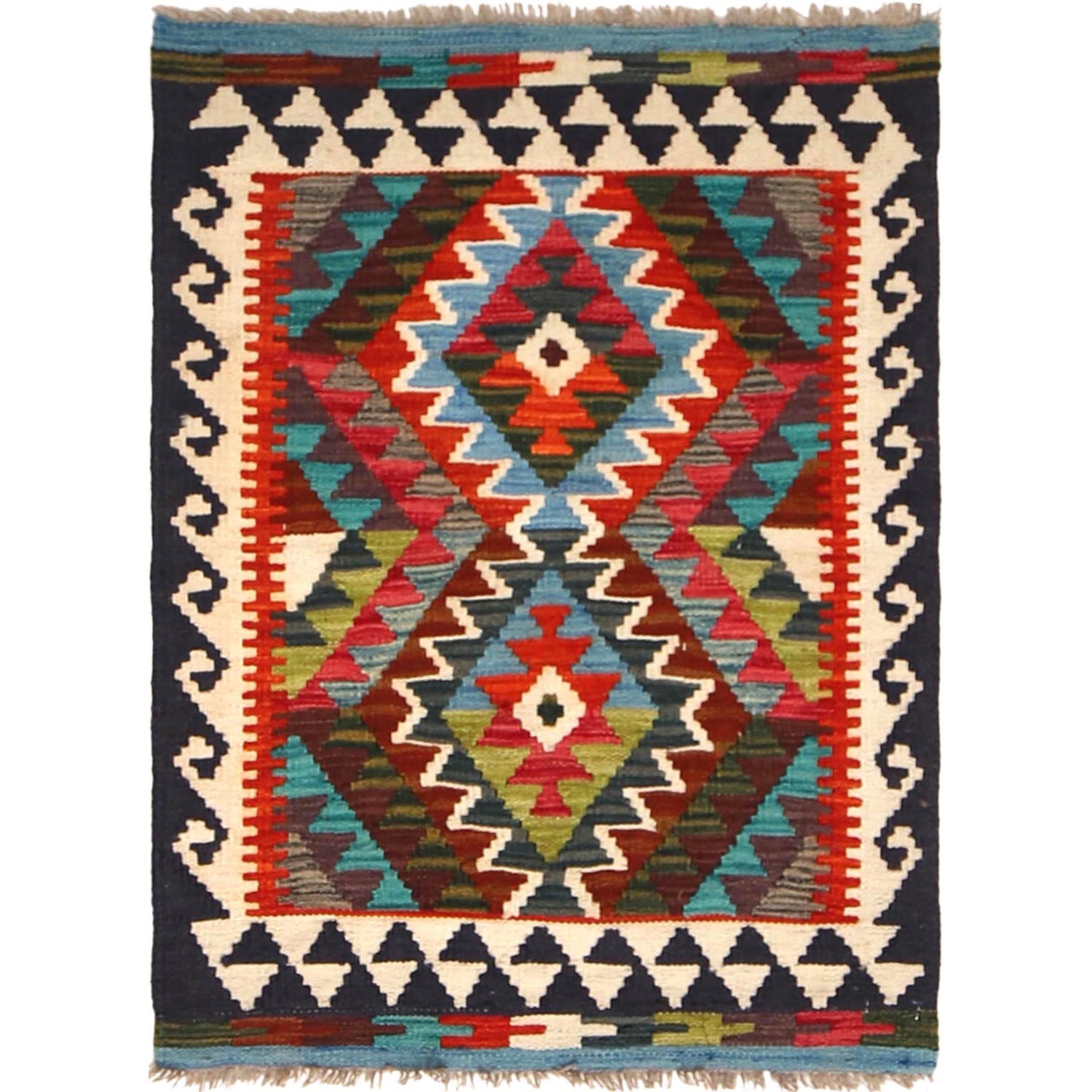 Handmade Vegetable Kilim 2' 3 x 3' 0" ft / 68 x 91 cm - No. B30660