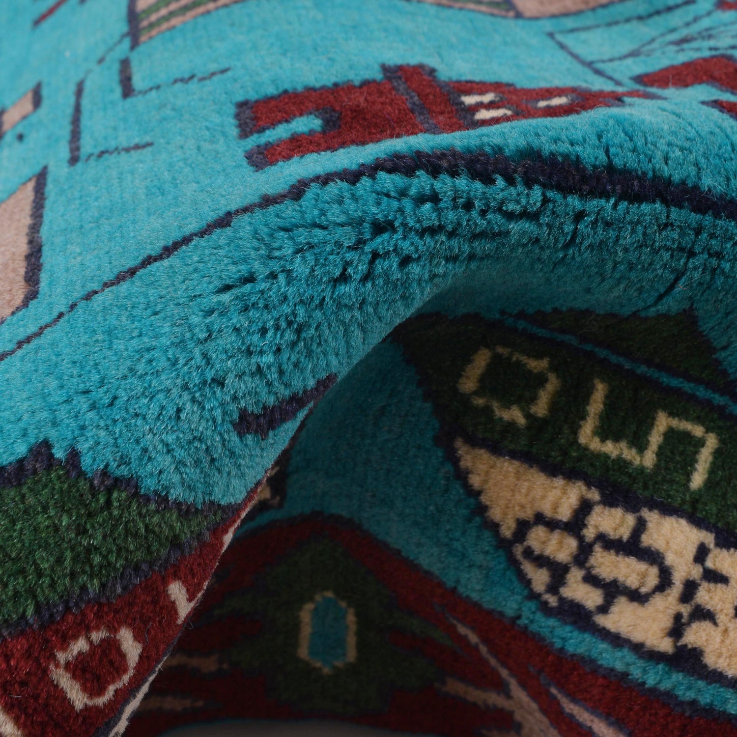 Handcrafted Afghan War Rug 4' 0" x 6' 0" ft / 121 x 183 cm - No. B30664