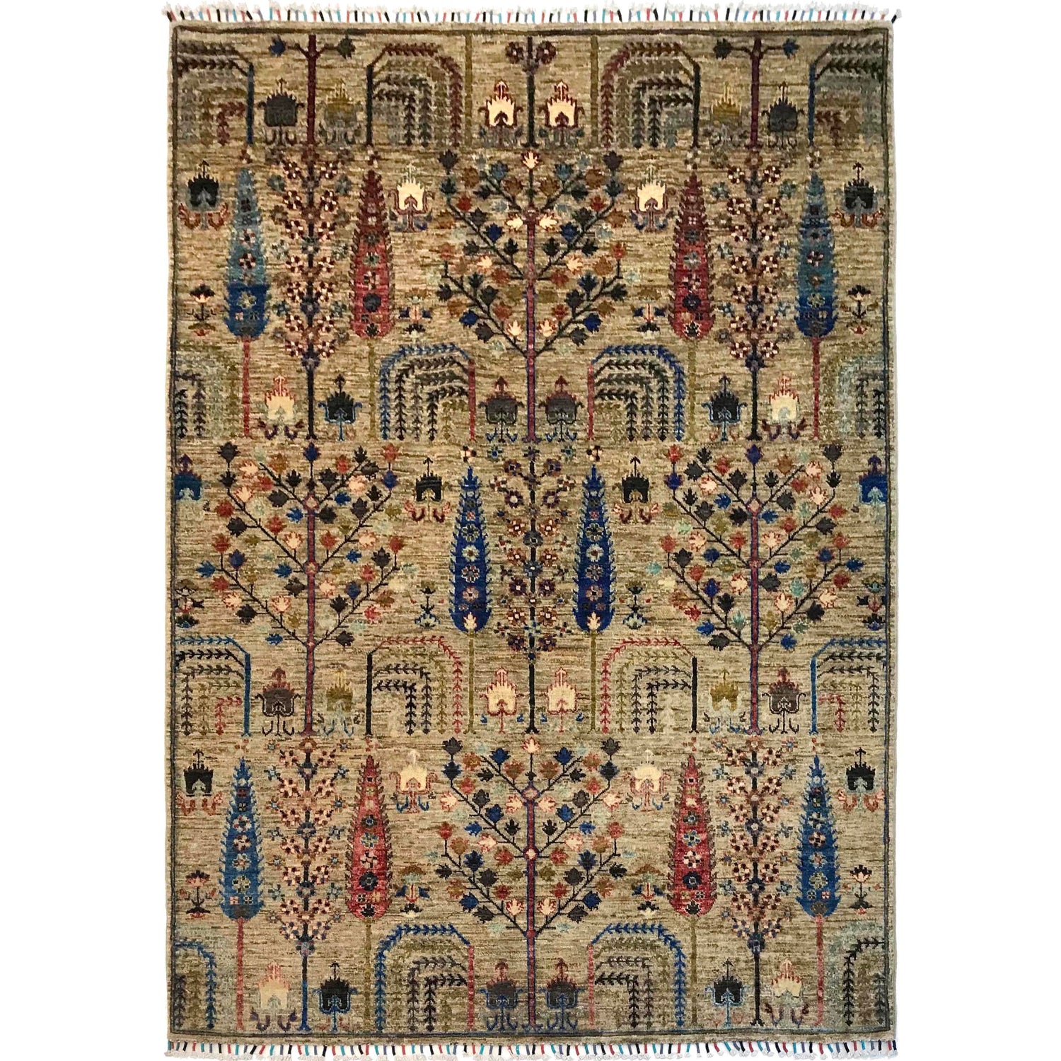 Contemporary Style Tree of Life Rug 5' 8" x 7' 11" ft / 173 x 241 cm - No. B31294