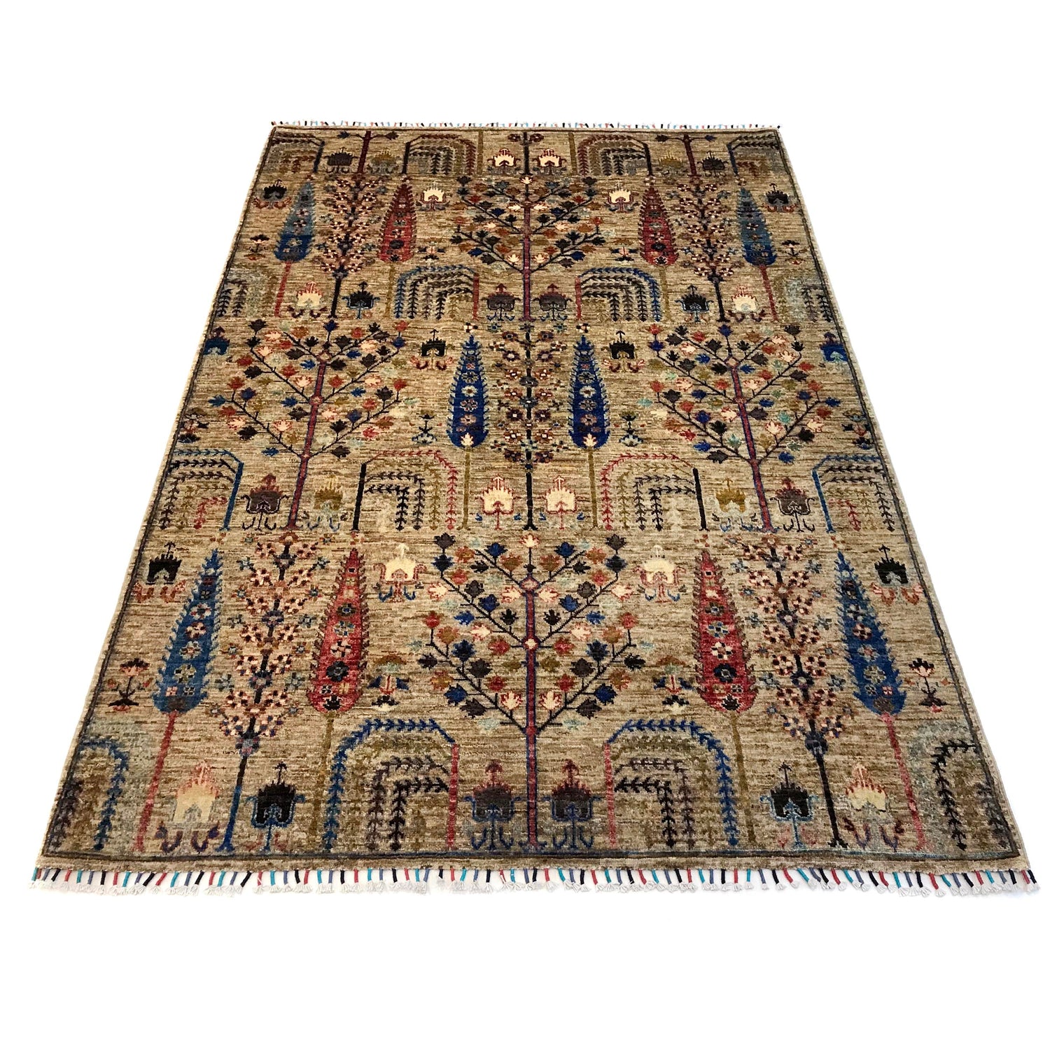 Contemporary Style Tree of Life Rug 5' 8" x 7' 11" ft / 173 x 241 cm - No. B31294