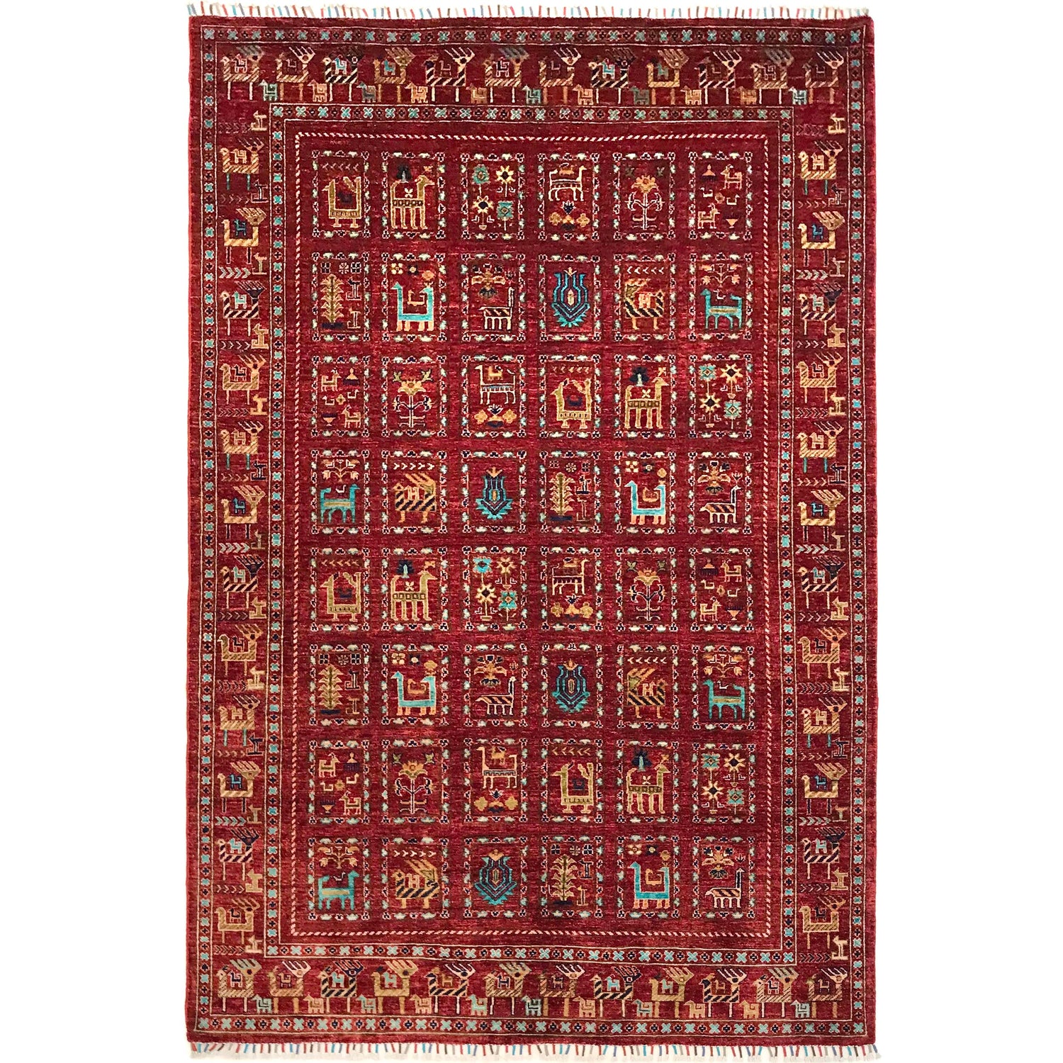 Persian Style Shikargah Rug 5' 7" x 8' 9" ft / 170 x 266 cm - No. B31324