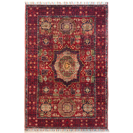 Oriental Mamluk Area Rug 3' 3" x 4' 9" ft / 100 x 146 cm - No. B31326