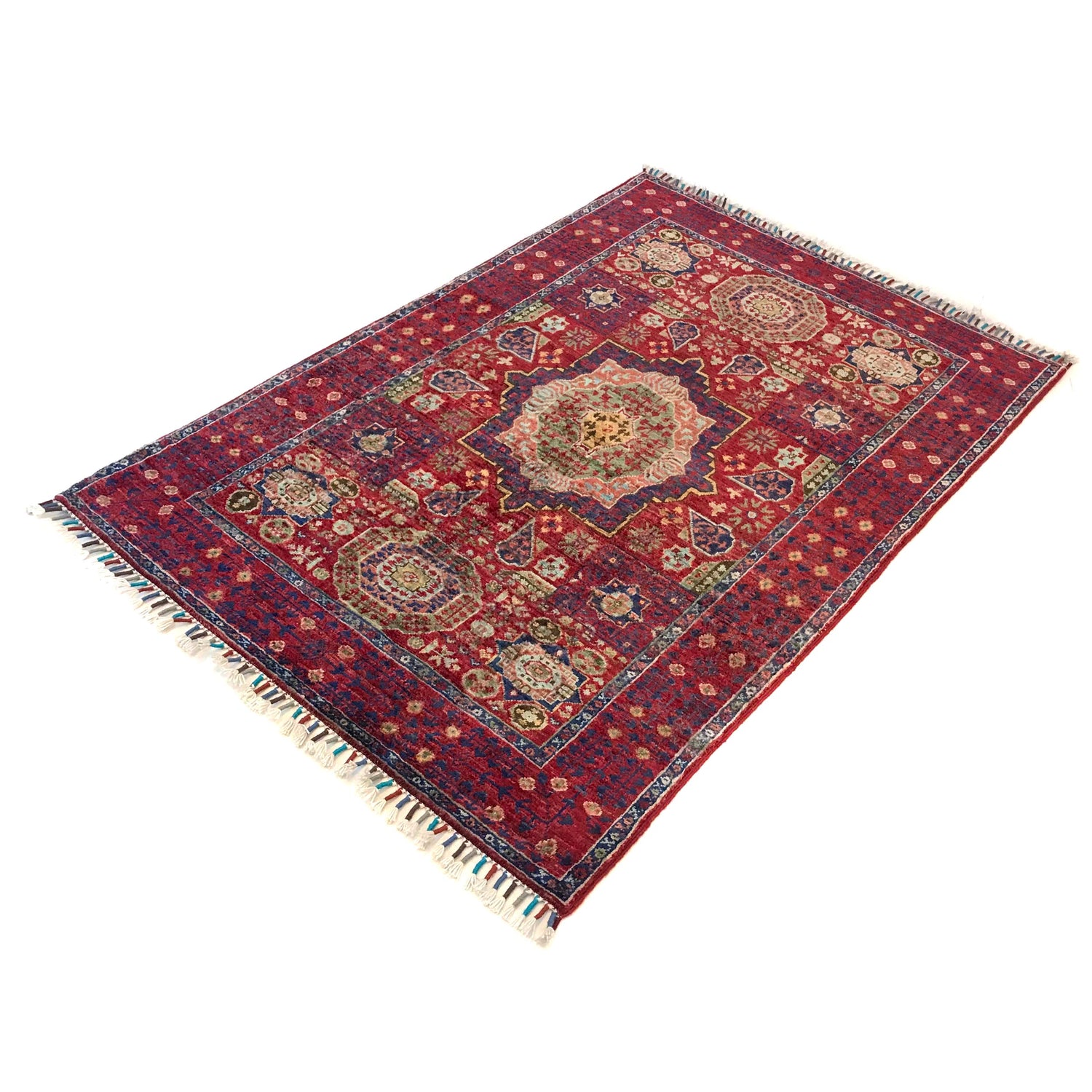 Oriental Mamluk Area Rug 3' 3" x 4' 9" ft / 100 x 146 cm - No. B31326