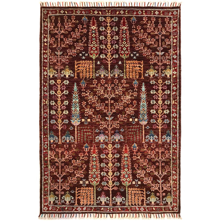 Hand Knotted Modern Tree of Life Rug 3' 5" x 5' 0" ft / 104 x 153 cm - No. B31328