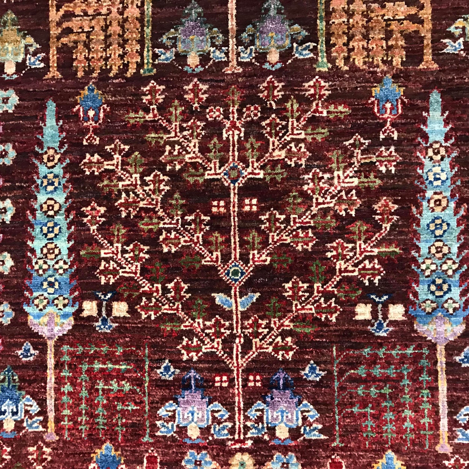 Hand Knotted Modern Tree of Life Rug 3' 5" x 5' 0" ft / 104 x 153 cm - No. B31328