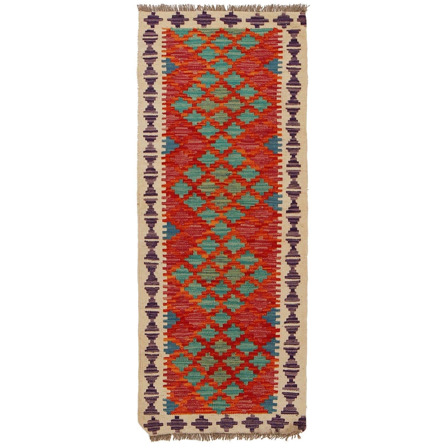 Hand Made Afghan Kilim Runner 1' 8" x 4' 9" ft / 52 x 146 cm - No. B31339