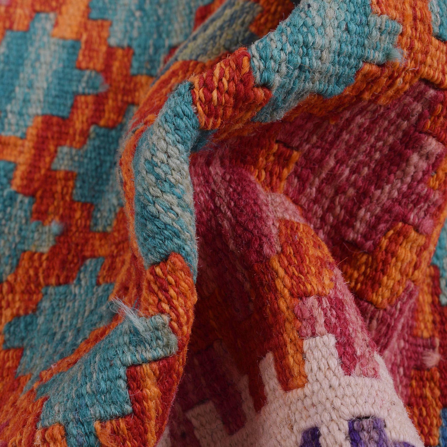 Hand Made Afghan Kilim Runner 1' 8" x 4' 9" ft / 52 x 146 cm - No. B31339