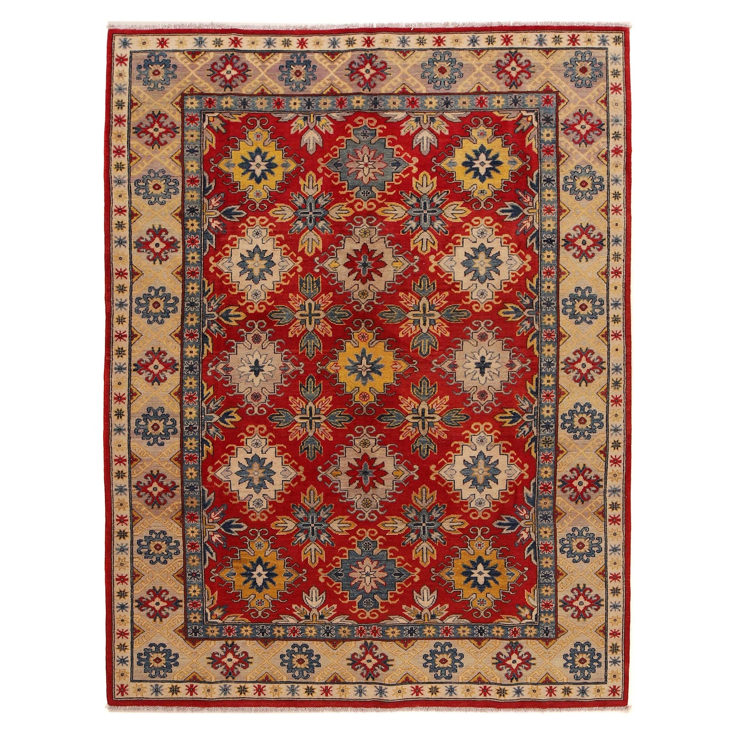 Hand knotted Kazak Rugs 6' 6" x 9' 6" ft / 198 x 290 cm - No. B31607