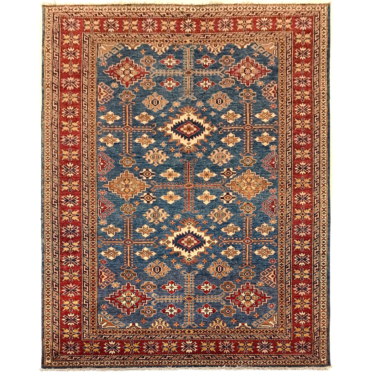 Premium Hand Knotted Kazak Rug 7' 3" x 10' 3" ft / 220 x 312 cm - No. B31612