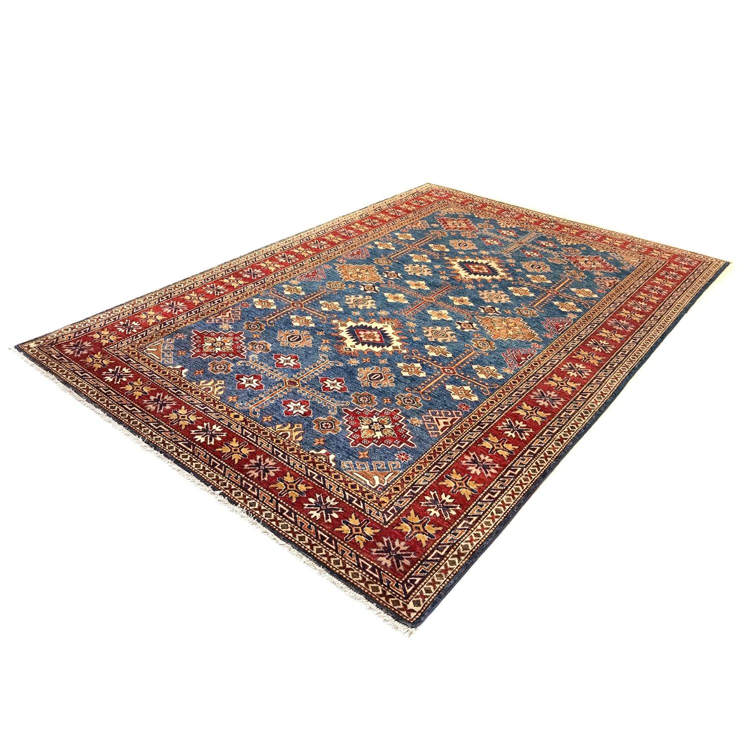 Premium Hand Knotted Kazak Rug 7' 3" x 10' 3" ft / 220 x 312 cm - No. B31612
