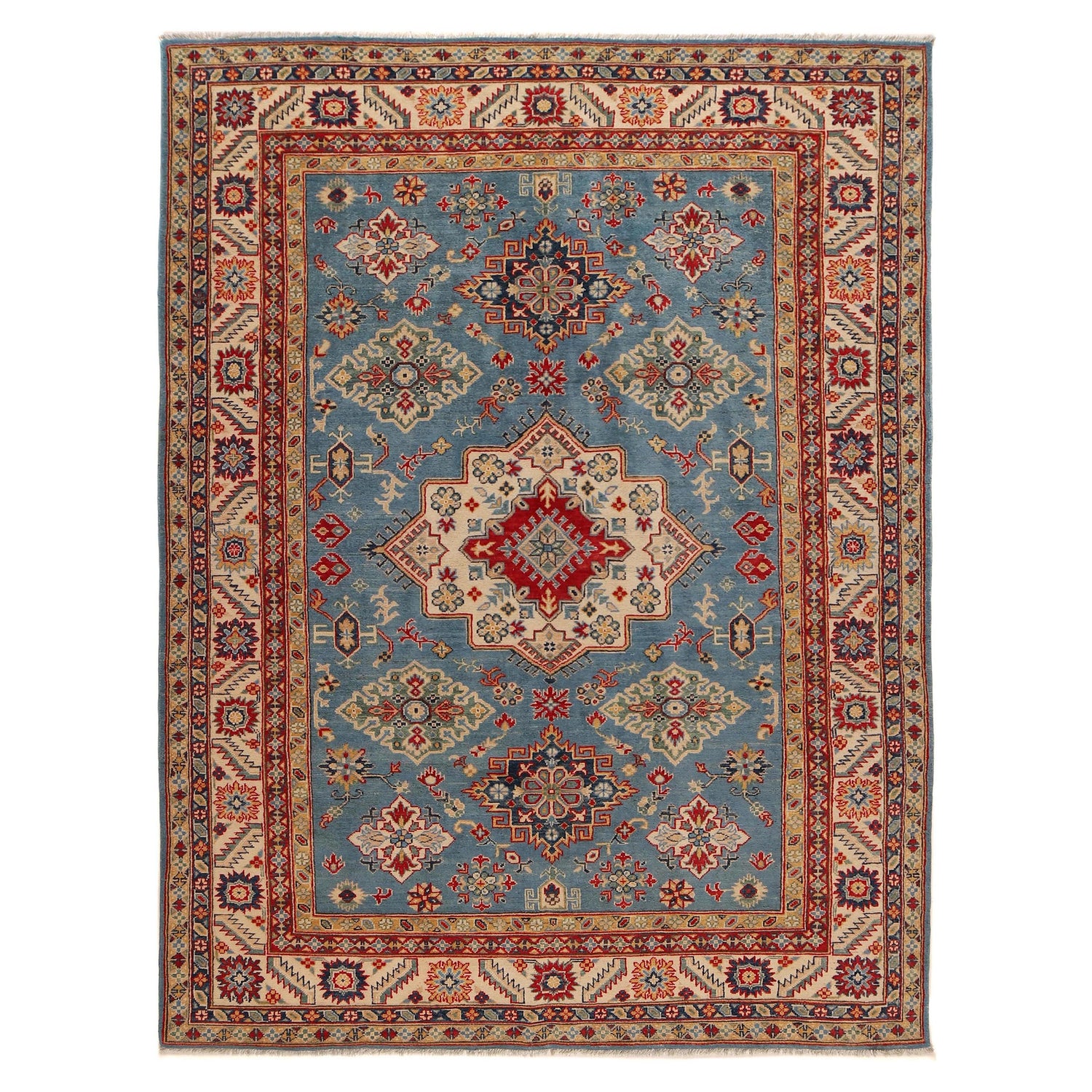 Blue Color Kazak Rug 6' 6" x 9' 9" ft / 199 x 296 cm - No. B31614