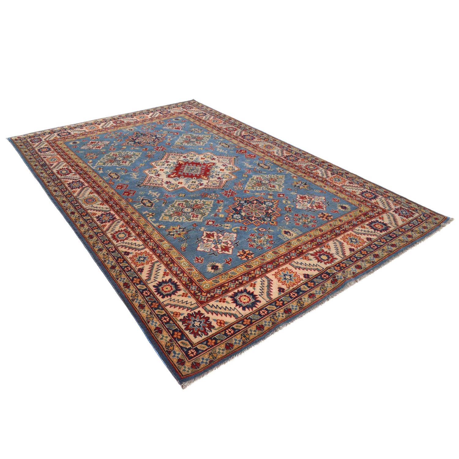 Blue Color Kazak Rug 6' 6" x 9' 9" ft / 199 x 296 cm - No. B31614