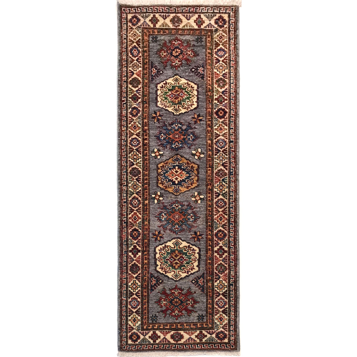 Premium Hand Knotted Kazak Runner Rug 2' 2" x 5' 8" ft / 65 x 173 cm - No. B31617