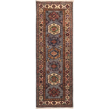 Premium Hand Knotted Kazak Runner Rug 2' 2" x 5' 8" ft / 65 x 173 cm - No. B31617