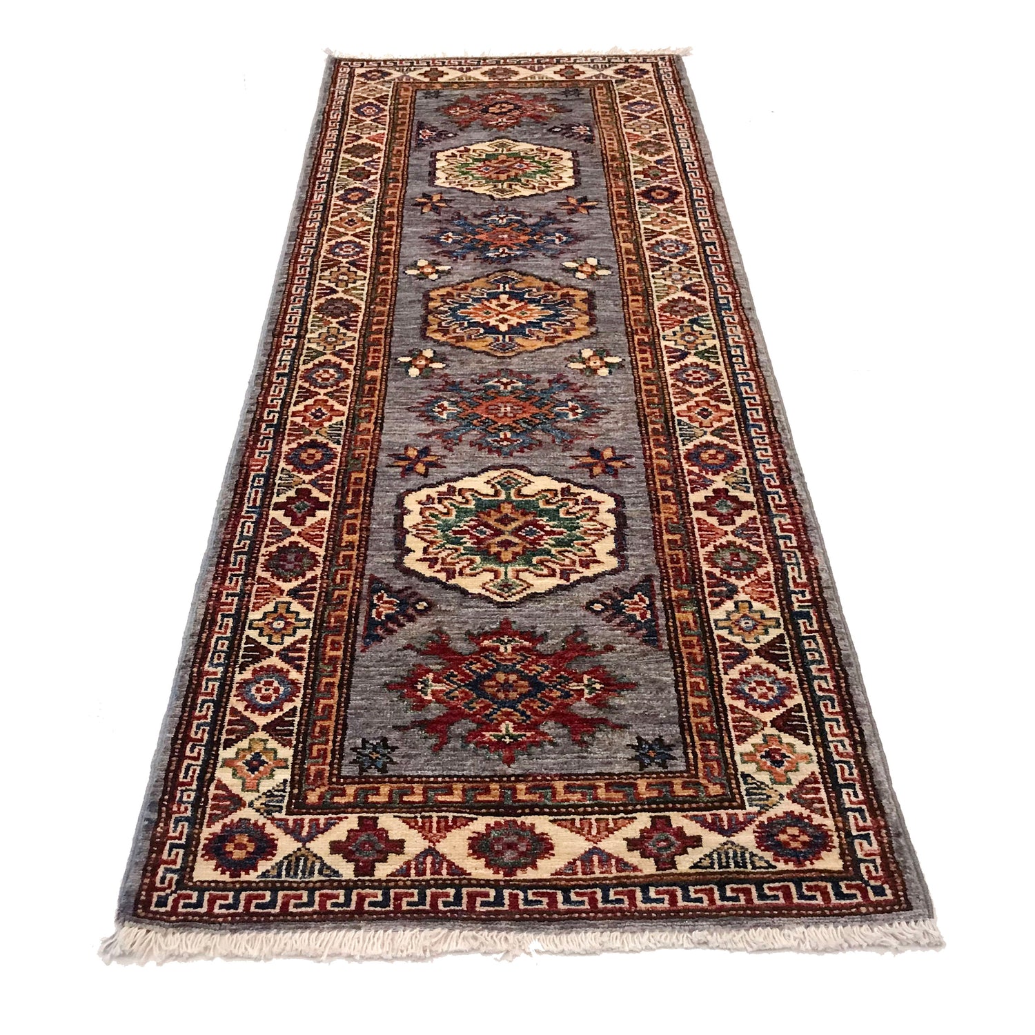 Premium Hand Knotted Kazak Runner Rug 2' 2" x 5' 8" ft / 65 x 173 cm - No. B31617