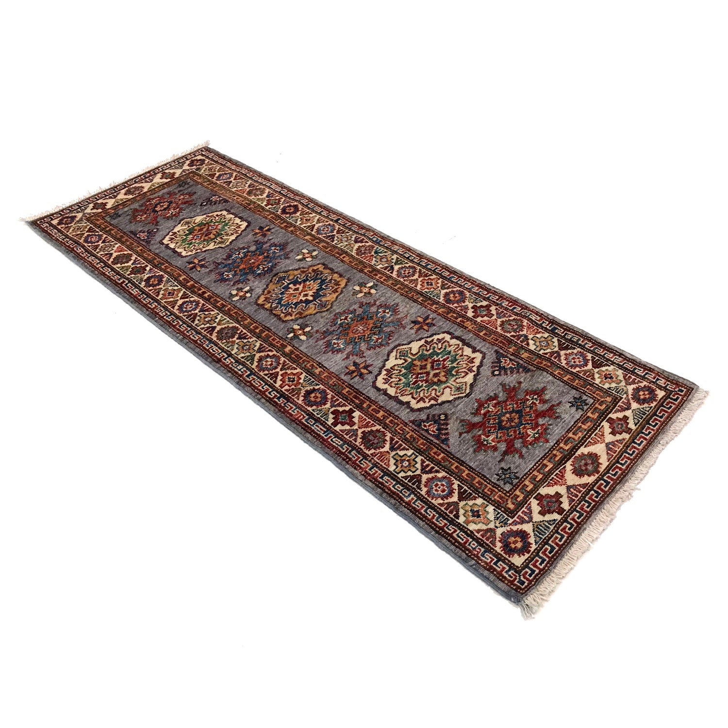 Premium Hand Knotted Kazak Runner Rug 2' 2" x 5' 8" ft / 65 x 173 cm - No. B31617
